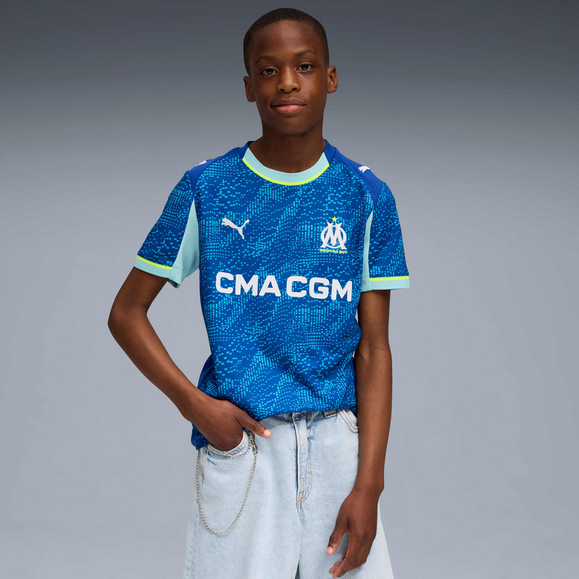 Olympique de Marseille 25/26 Ausweichtrikot Teenager, Vivid Blue-Bleu Azur, large