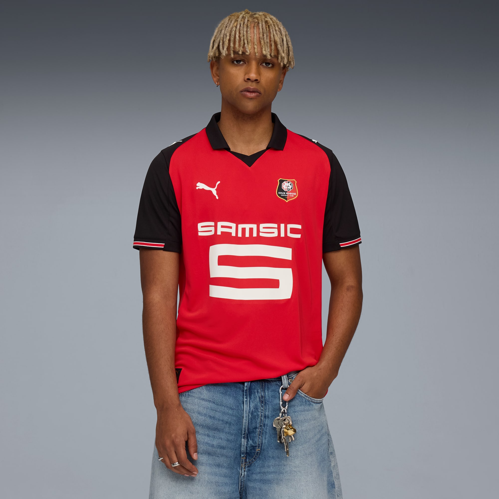 Camiseta Stade Rennais FC 1.ª equipación 25/26 para hombre, PUMA Red-PUMA Black, large