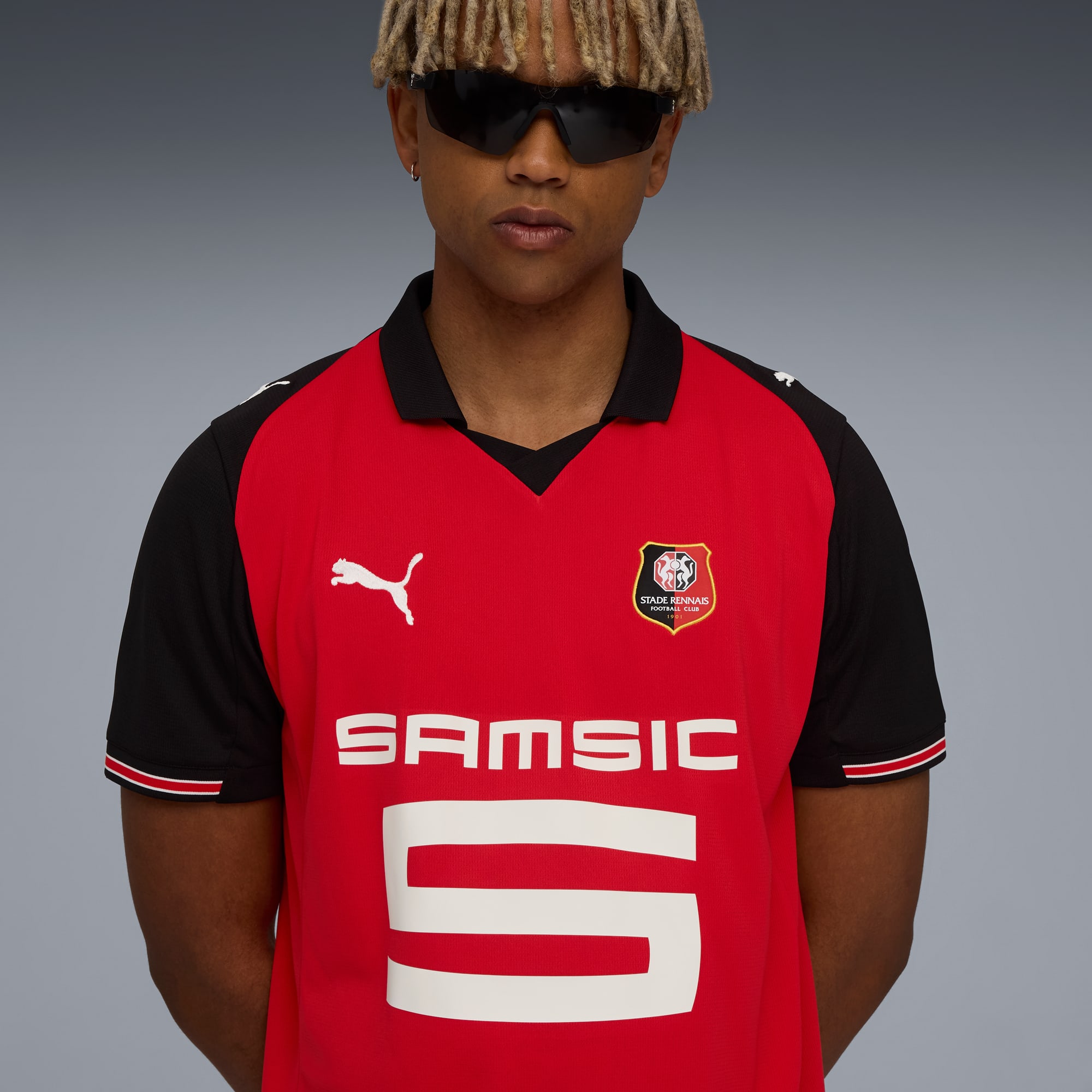 Camiseta Stade Rennais FC 1.ª equipación 25/26 para hombre, PUMA Red-PUMA Black, large