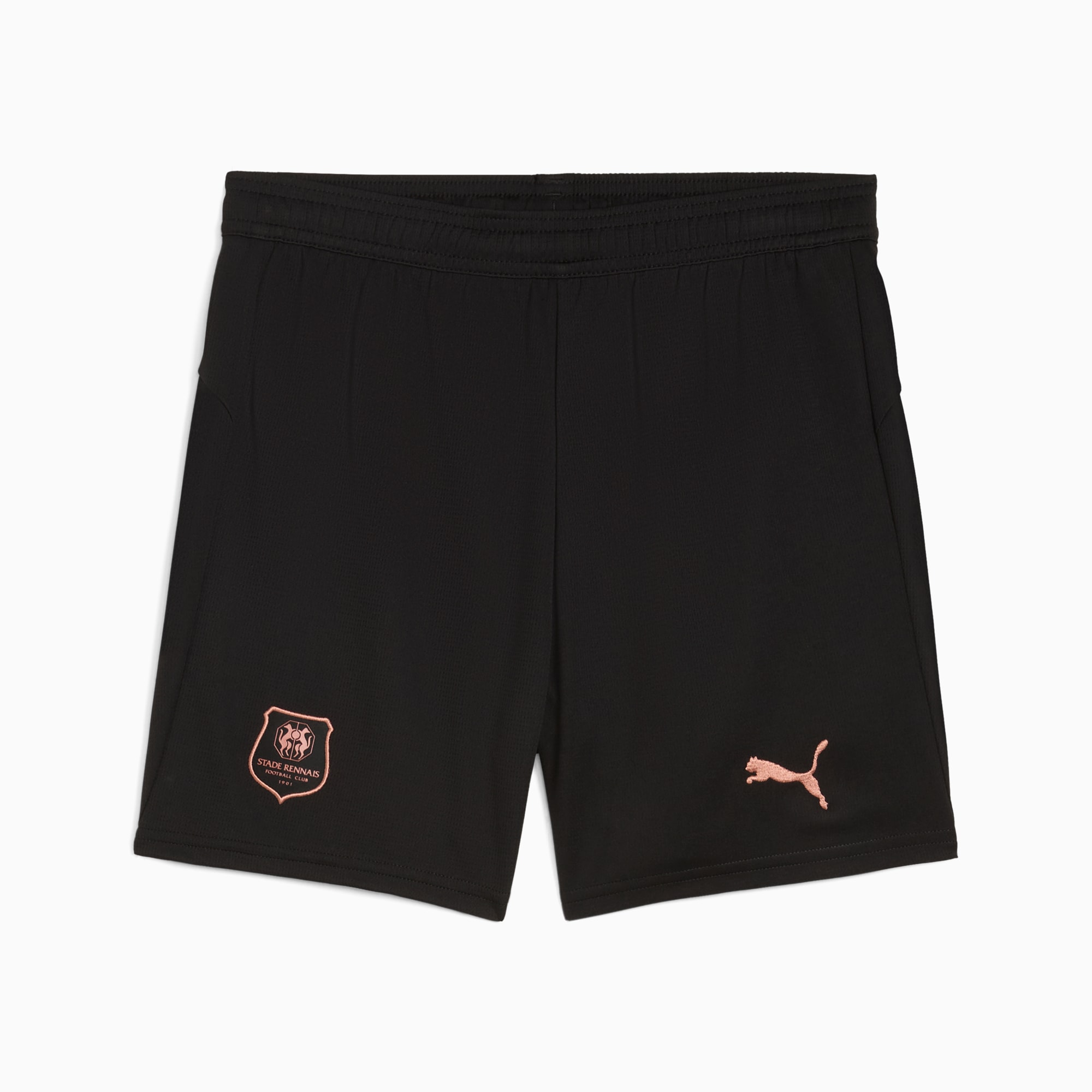 Czarne szorty treningowe PUMA dla dorosłych, z logo i elastycznym pasem.