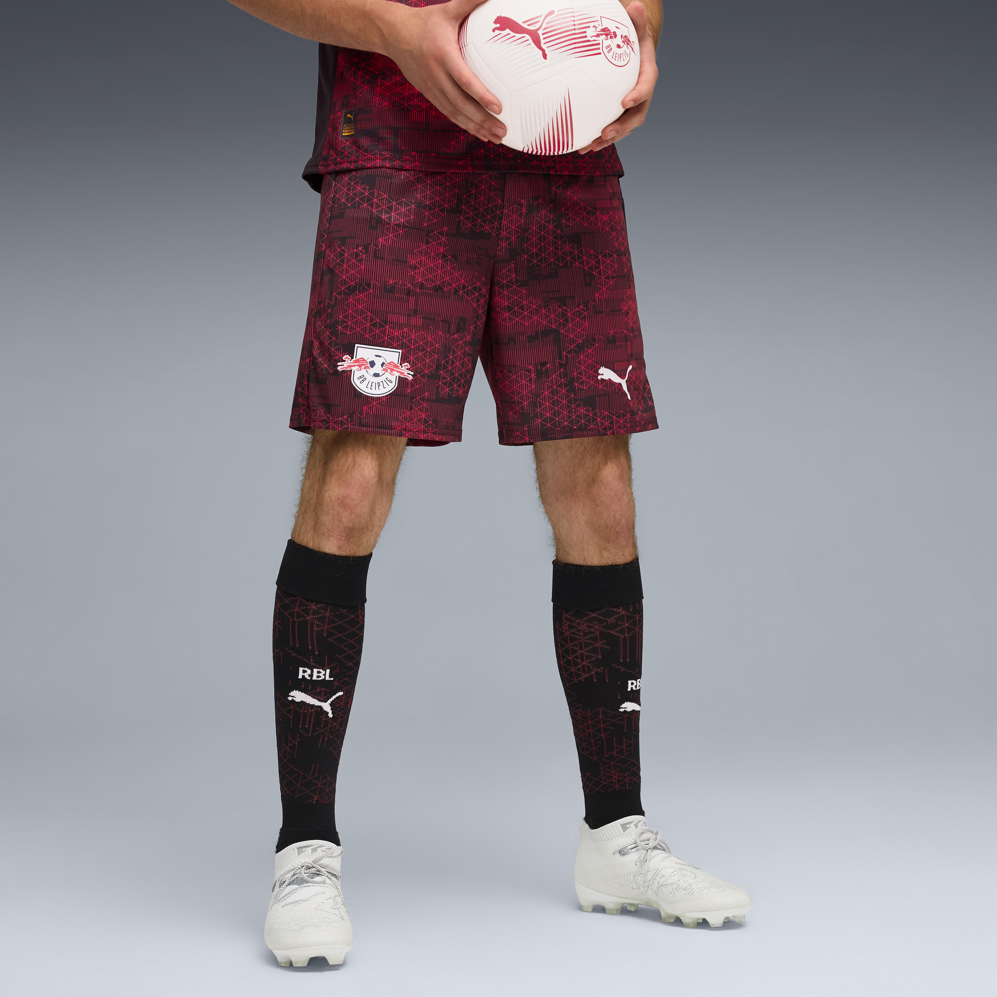 Short 25/26 RB Leipzig Homme, PUMA Black-Fast Red, large
