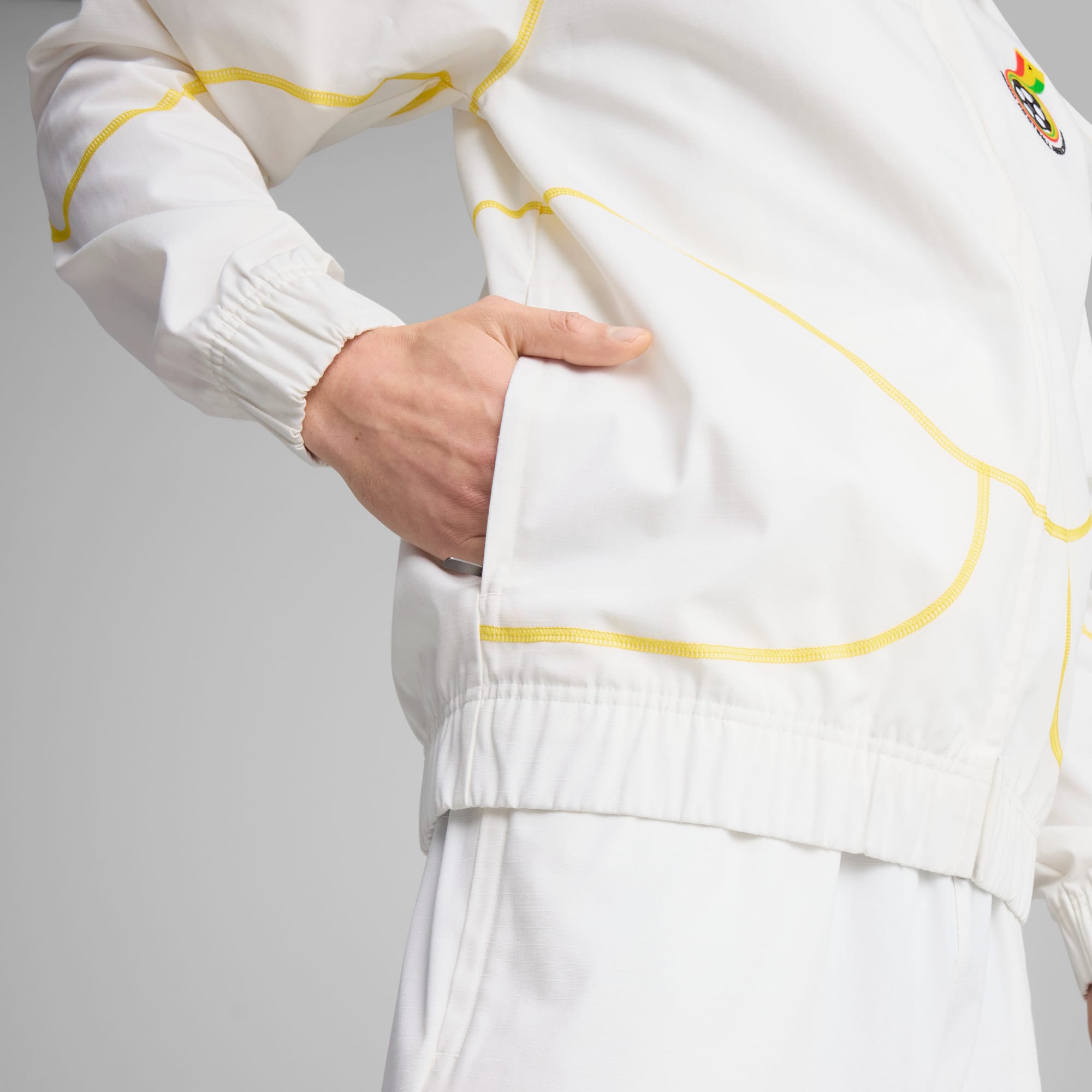 Męska kurtka dresowa Ghana ftblStatement, PUMA White-Pelé Yellow, large