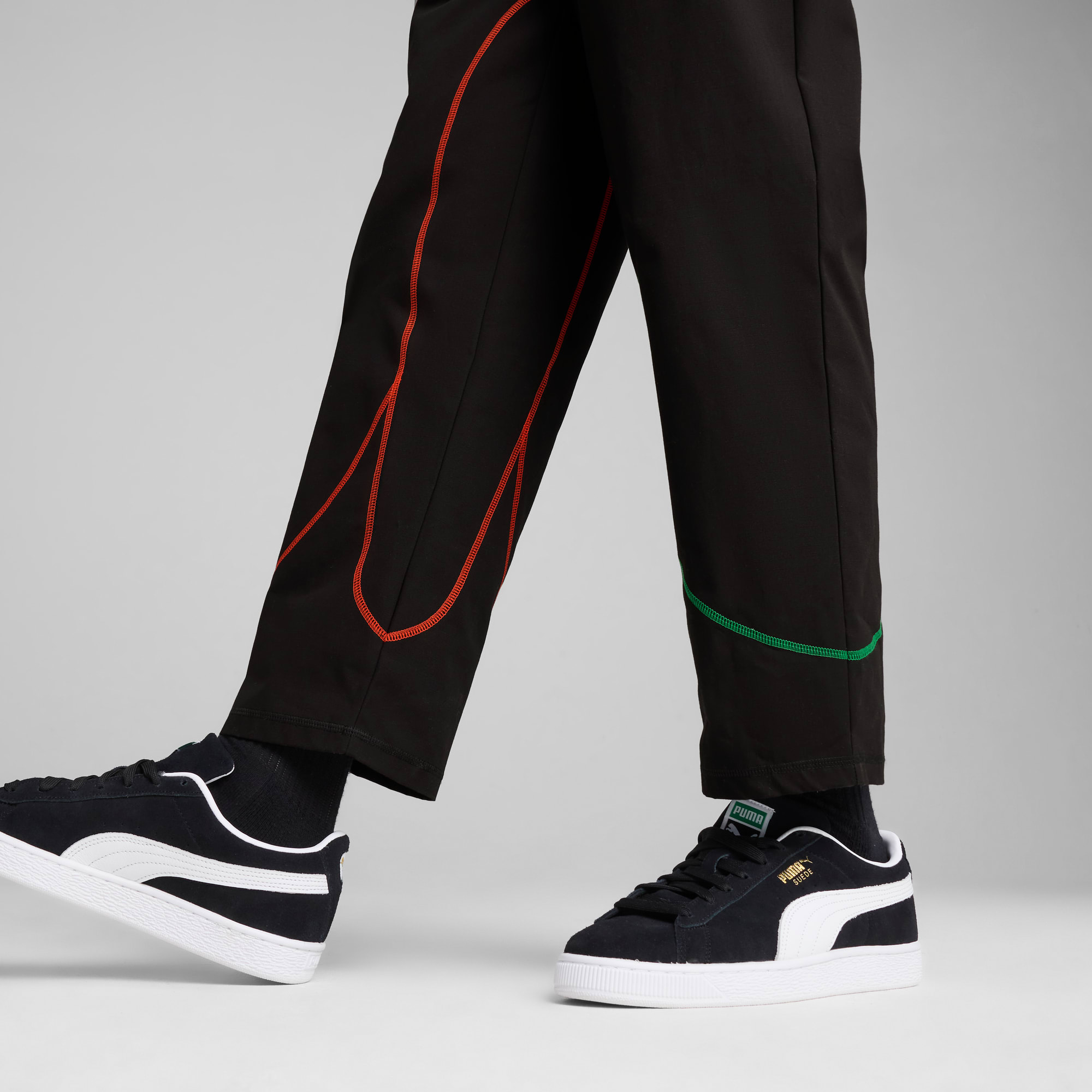 Morocco ftblStatement Track Pants Men, PUMA Black-PUMA Red-Archive Green, large