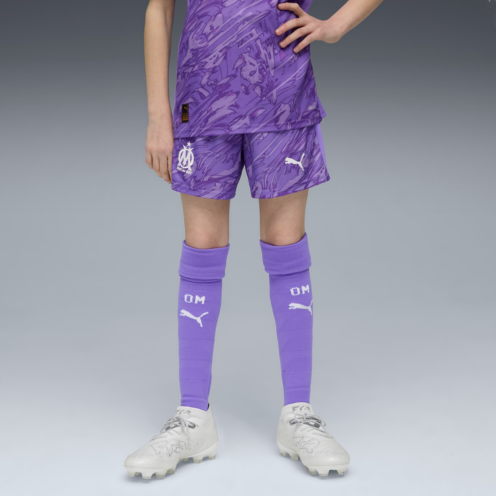 Olympique de Marseille 25/26 Torwartshorts Teenager, Dark Amethyst-PUMA White, large