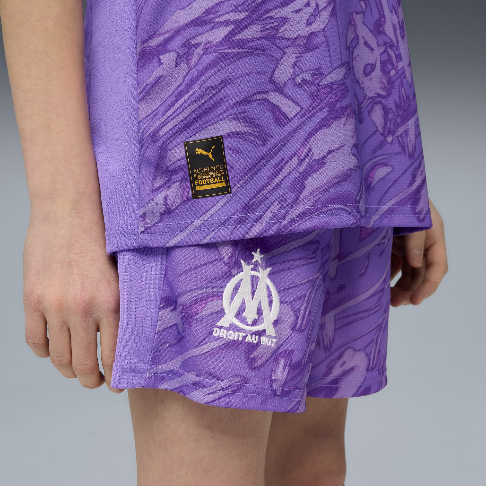Olympique de Marseille 25/26 Torwartshorts Teenager, Dark Amethyst-PUMA White, large
