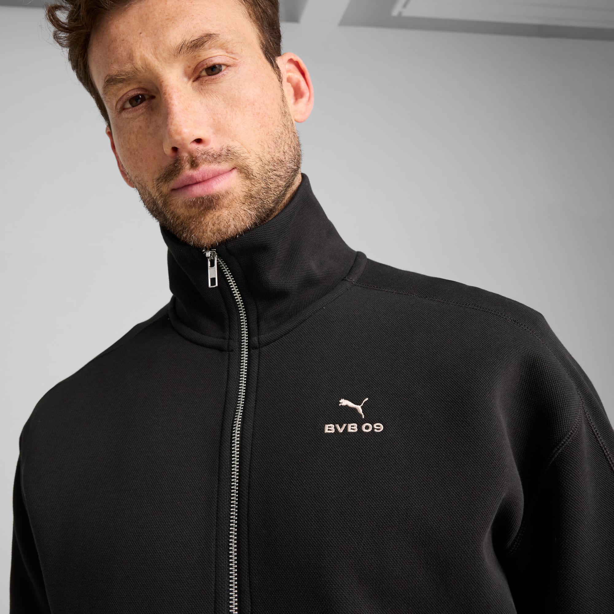 Borussia Dortmund MMQ T7 Track Jacket Men, PUMA Black-Granola, large