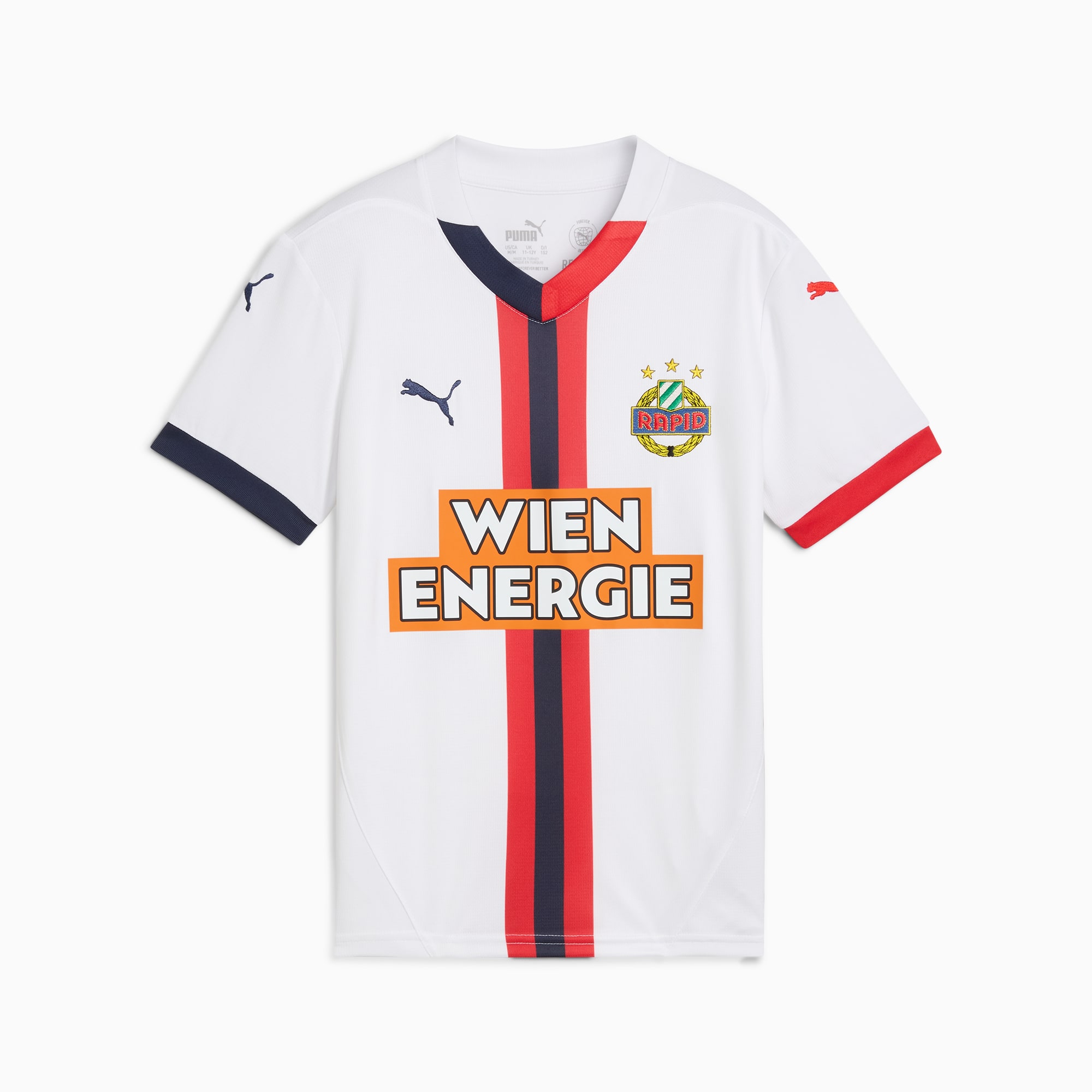 SK Rapid Wien uitshirt 24/25 voor jongeren, PUMA White-PUMA Red-PUMA Navy, large