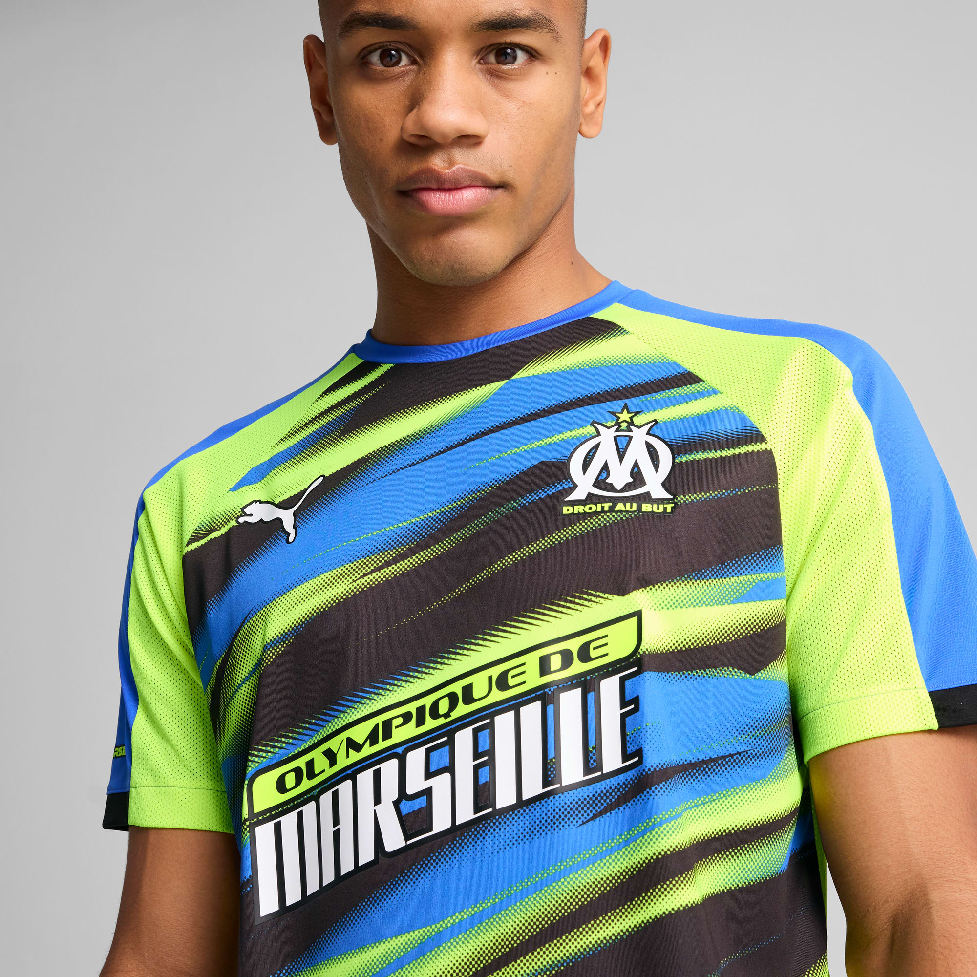 Olympique de Marseille Faster Jersey Men, Bluemazing-Yellow Alert, large