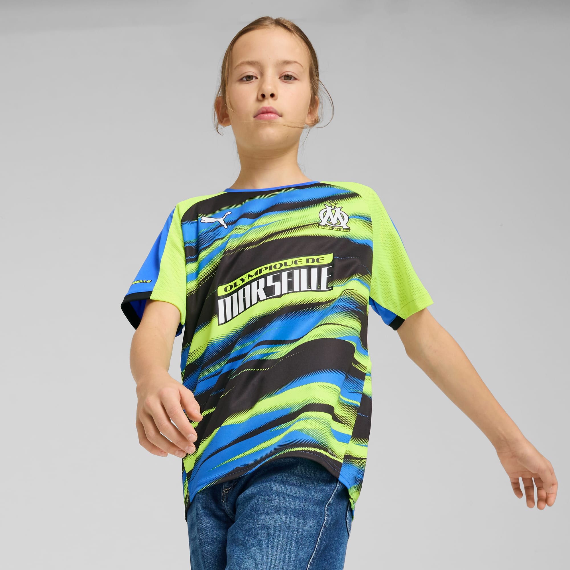 Olympique de Marseille Faster Jersey Youth, Bluemazing-Yellow Alert, large