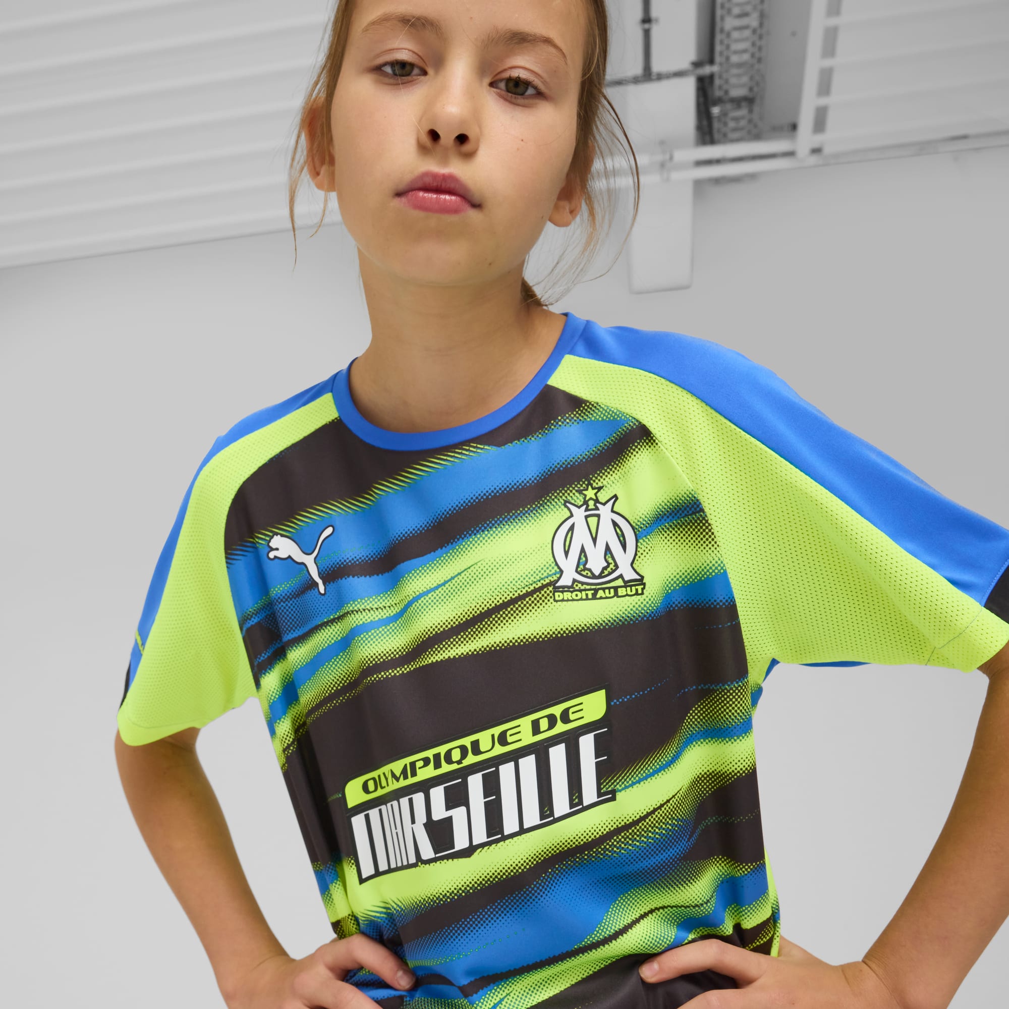 Olympique de Marseille Faster Jersey Youth, Bluemazing-Yellow Alert, large