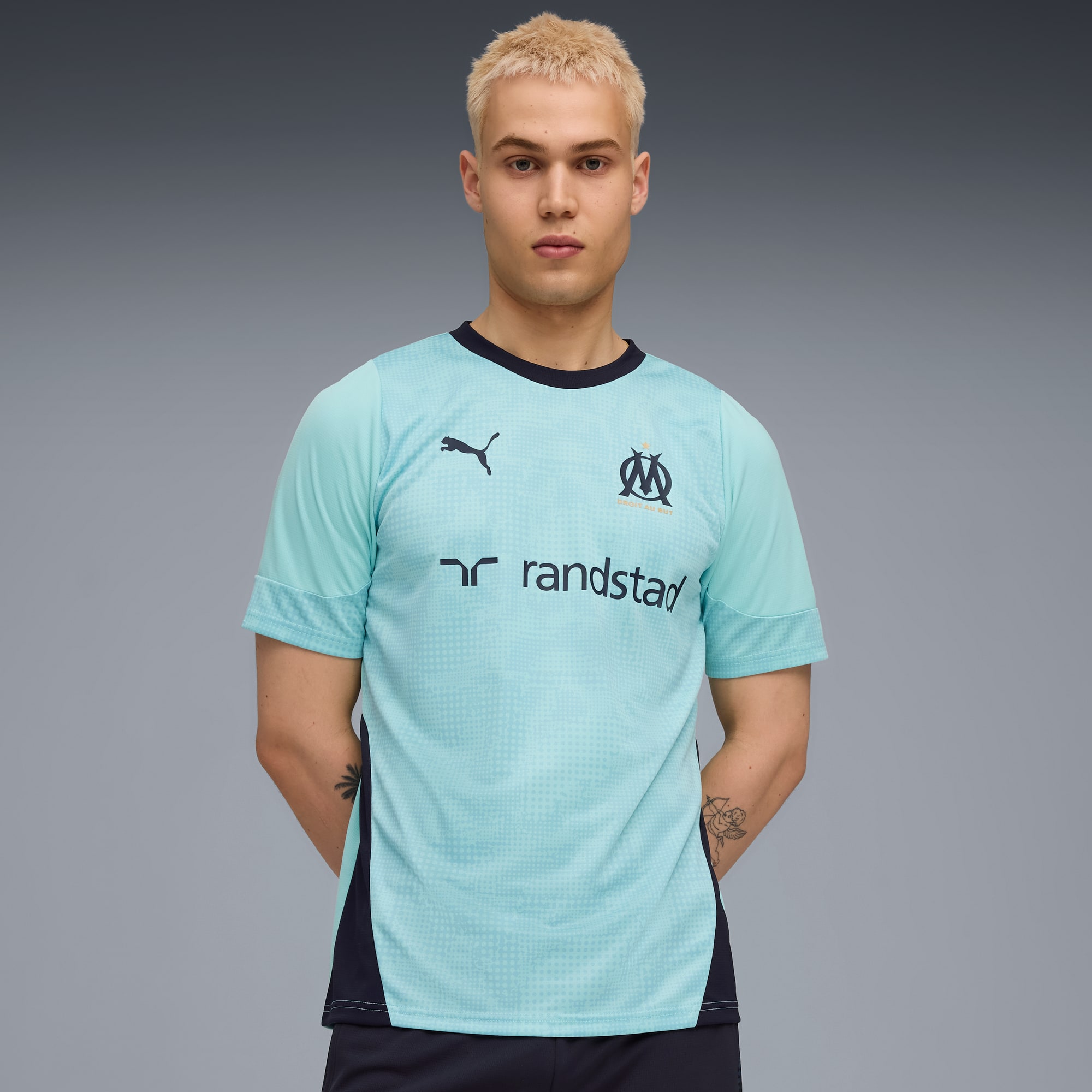 Olympique de Marseille Training Jersey Men, Safe Lake-New Navy, large