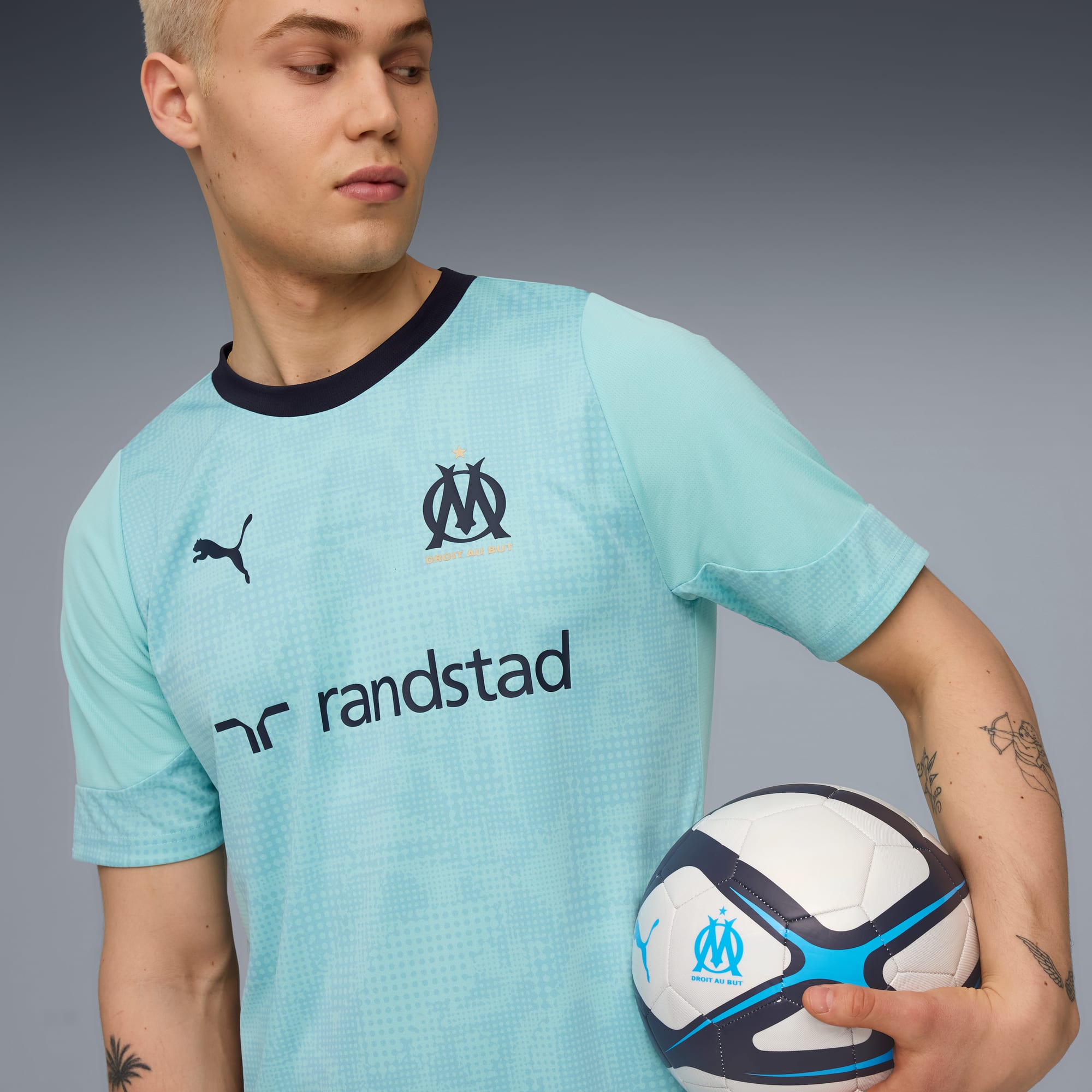 Olympique de Marseille Training Jersey Men, Safe Lake-New Navy, large