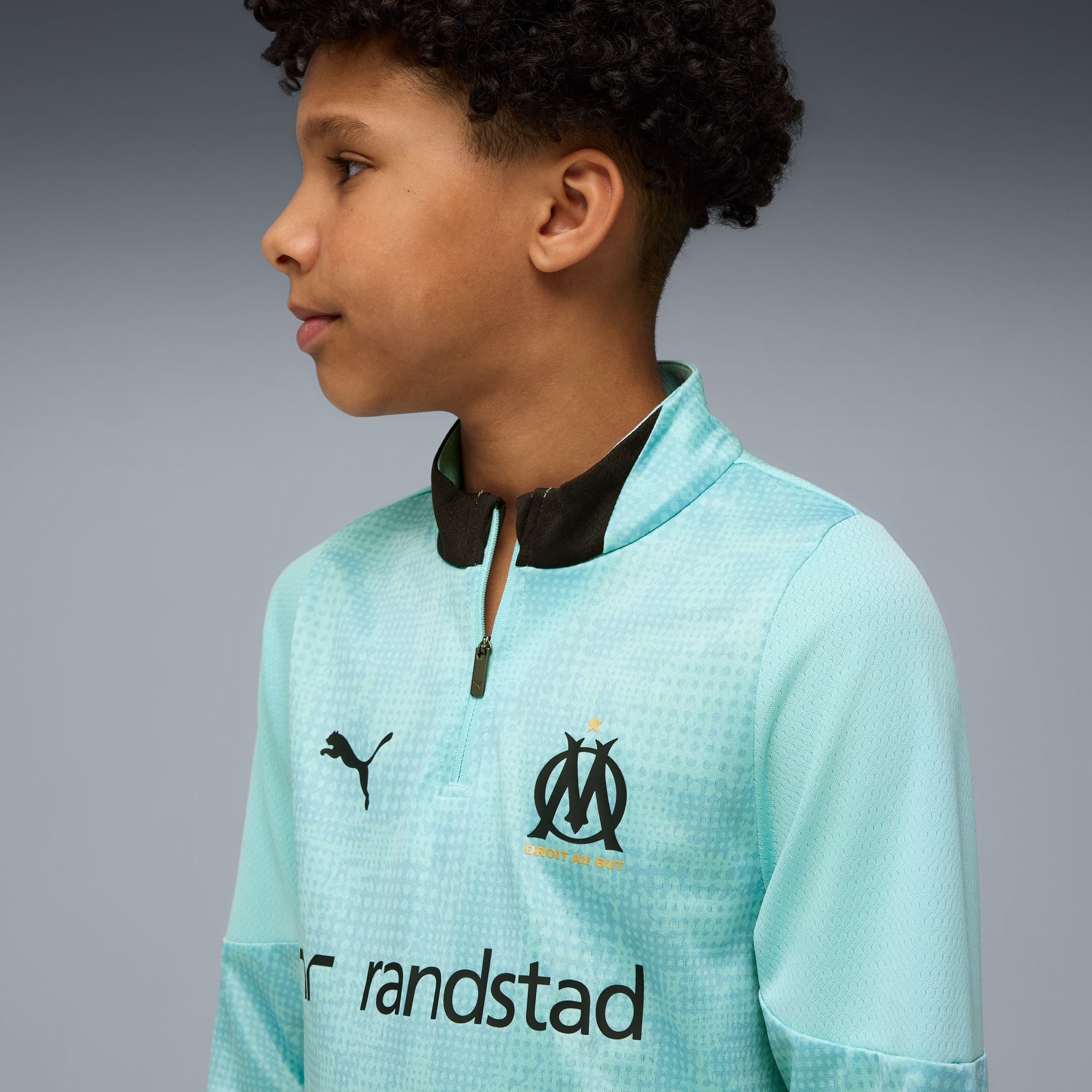 Olympique de Marseille Training Quarter-Zip Top Youth, Safe Lake-New Navy, large