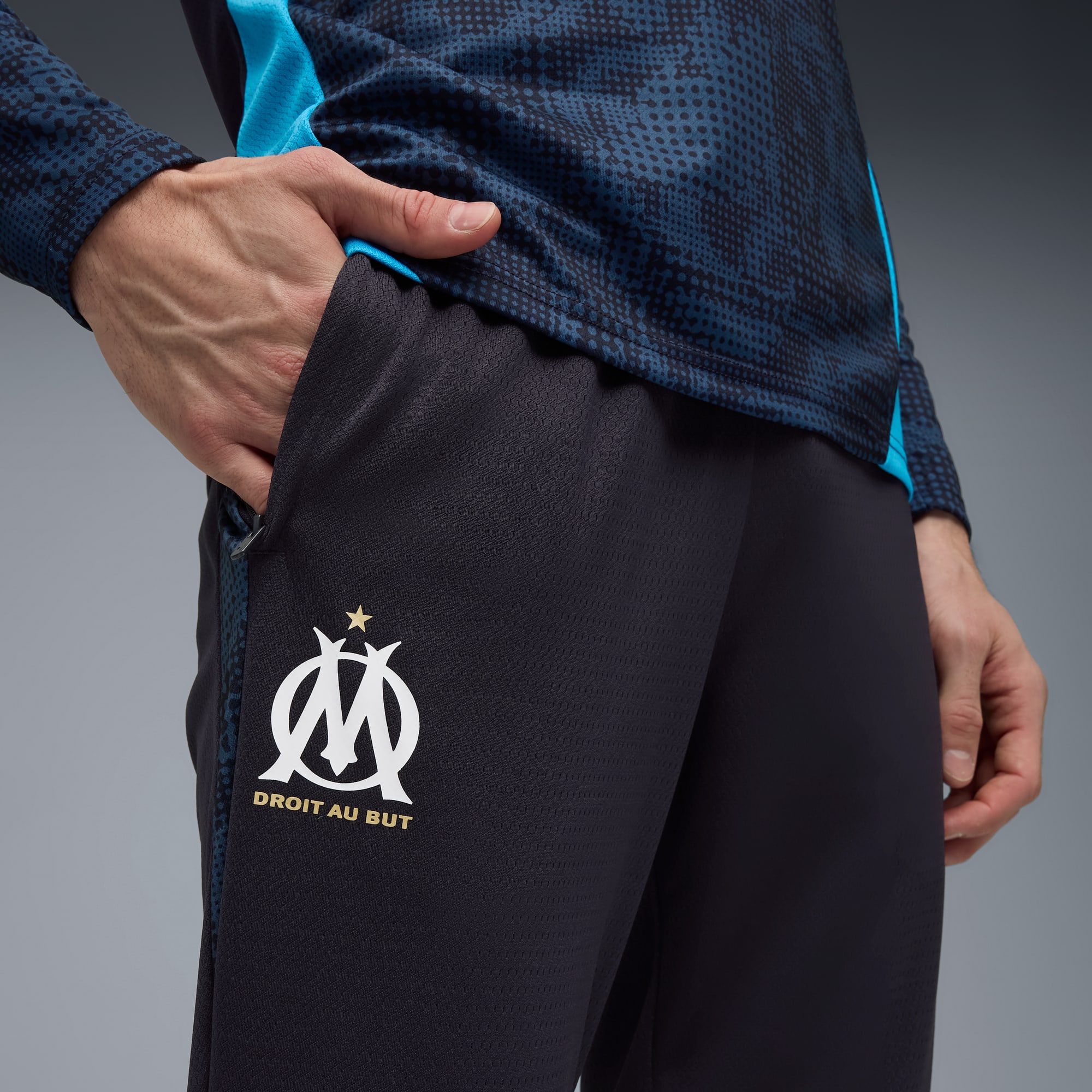 Olympique de Marseille Training Pants Men, New Navy-PUMA White, large