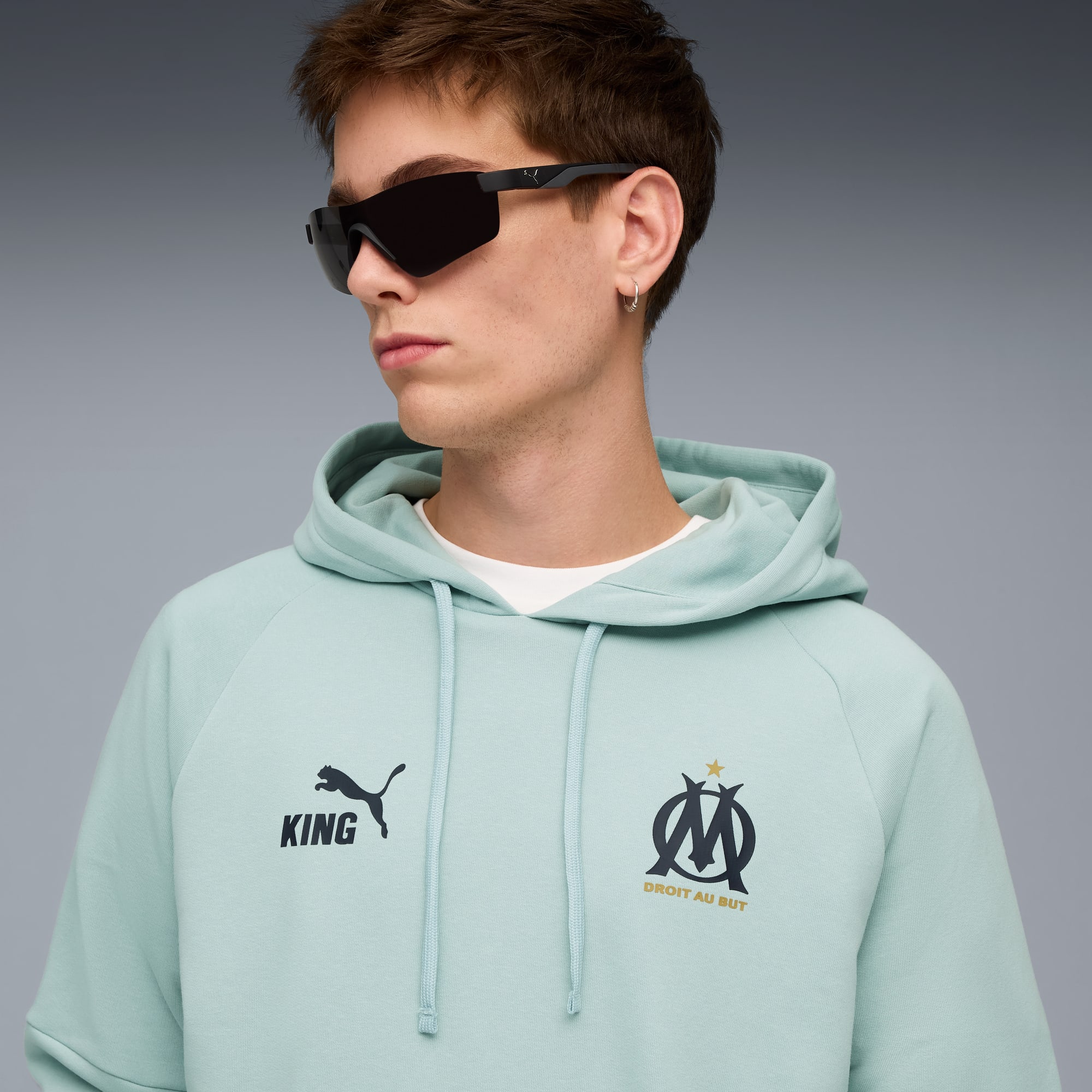 Hoodie KING Olympique de Marseille Homme, Modern Mint-Luminous Blue, large
