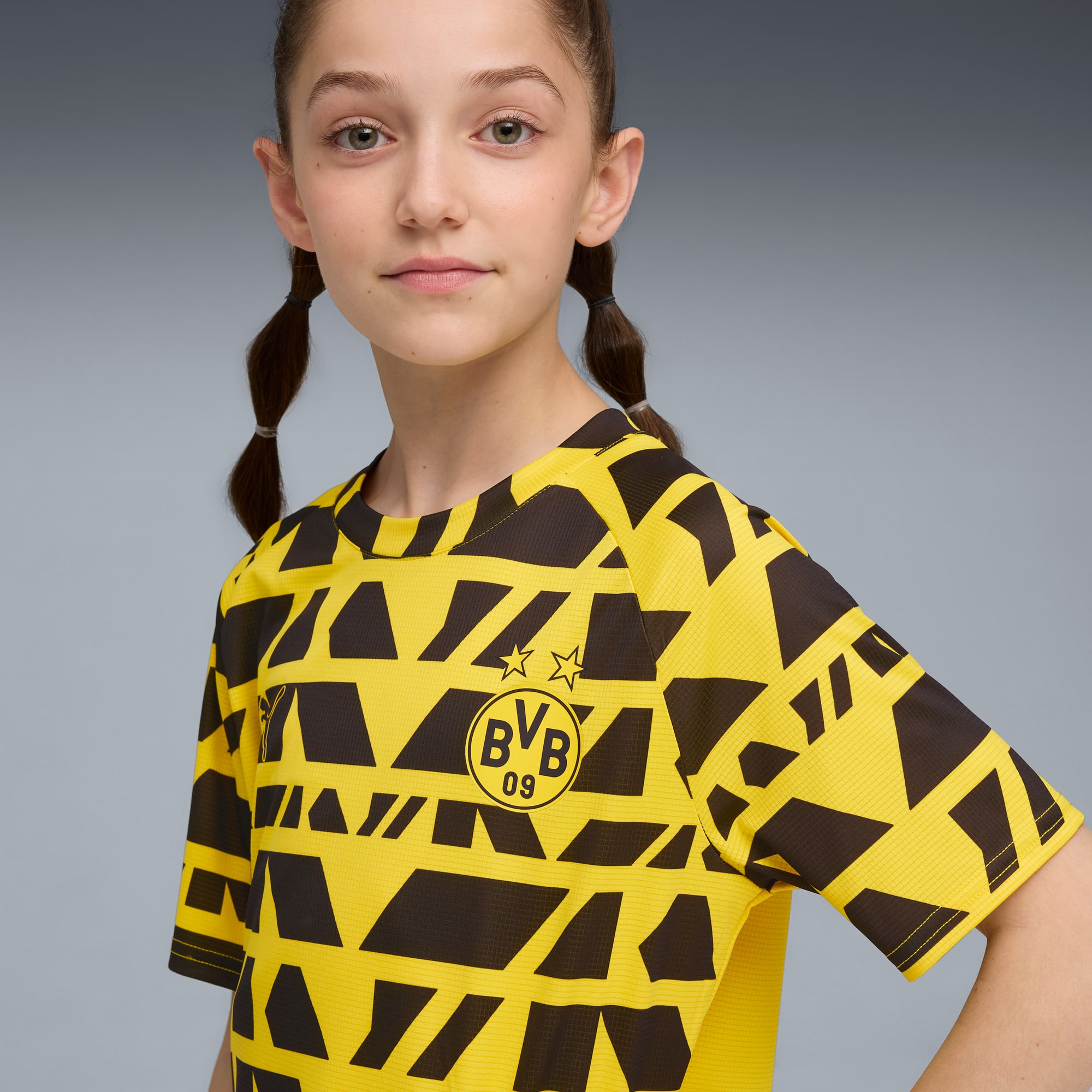 Maglia pre-partita Borussia Dortmund per ragazzi, Faster Yellow-PUMA Black, large