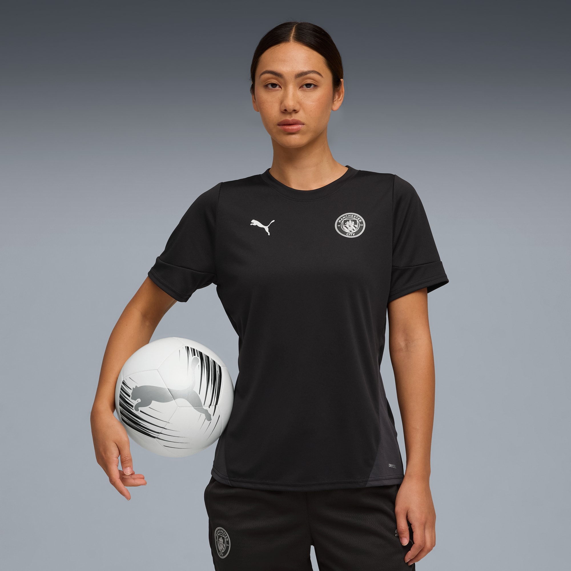 Manchester City trainingsshirt voor dames, PUMA Black-PUMA Silver, large