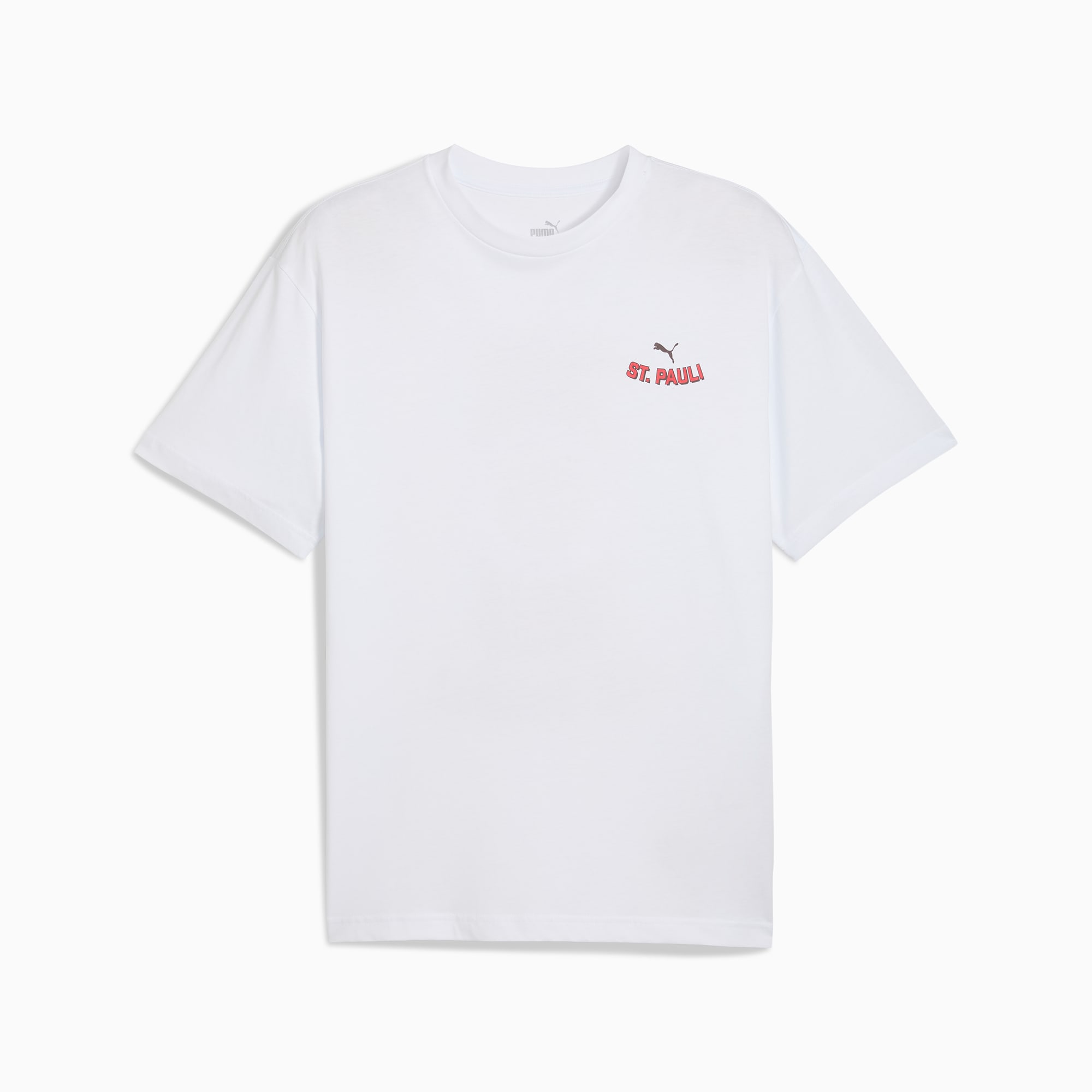 FC St. Pauli Graphic Tee Men, PUMA White-Espresso Brown, large