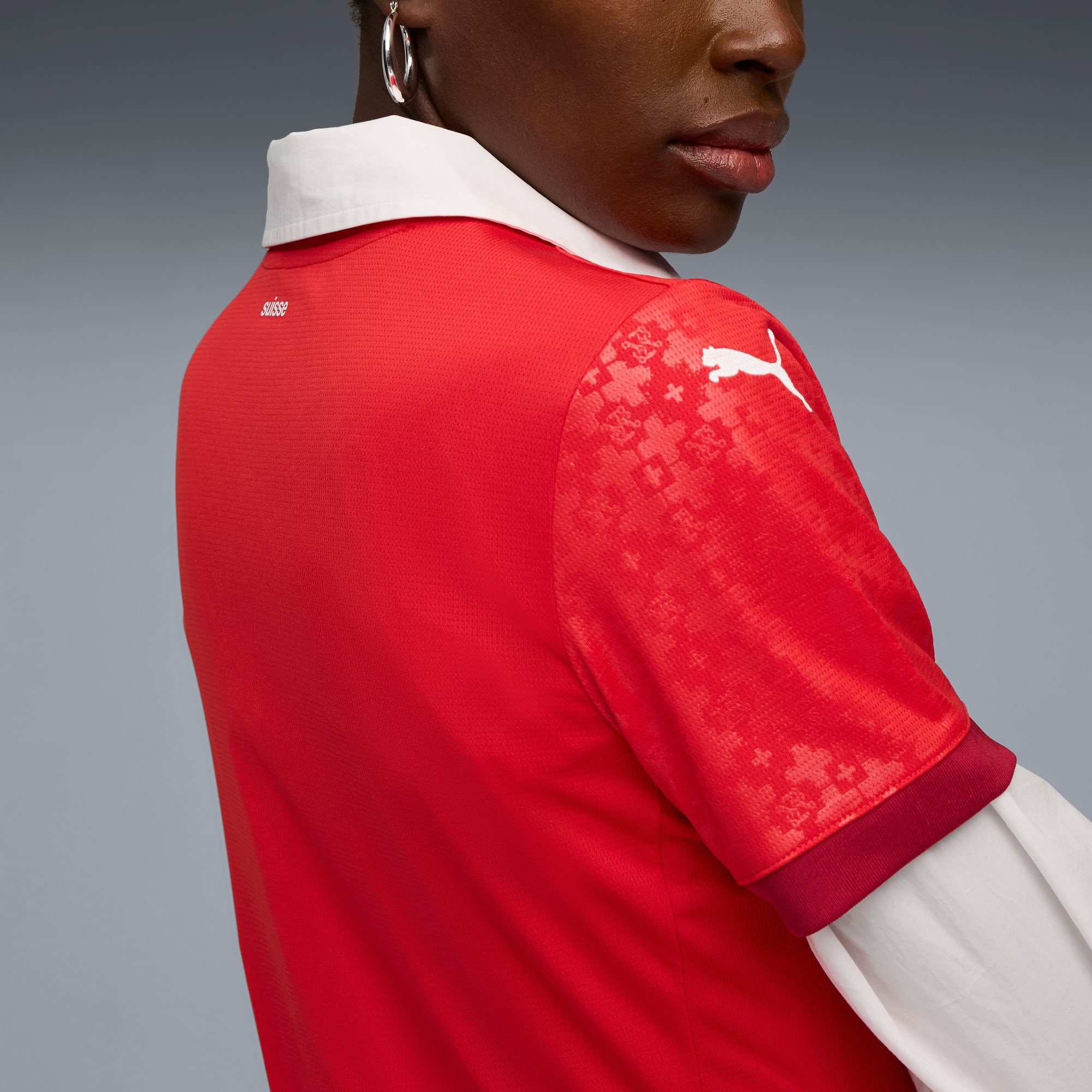 Switzerland Women's Team 2025 Home Jersey Women, PUMA Red-Dark Crimson, large
