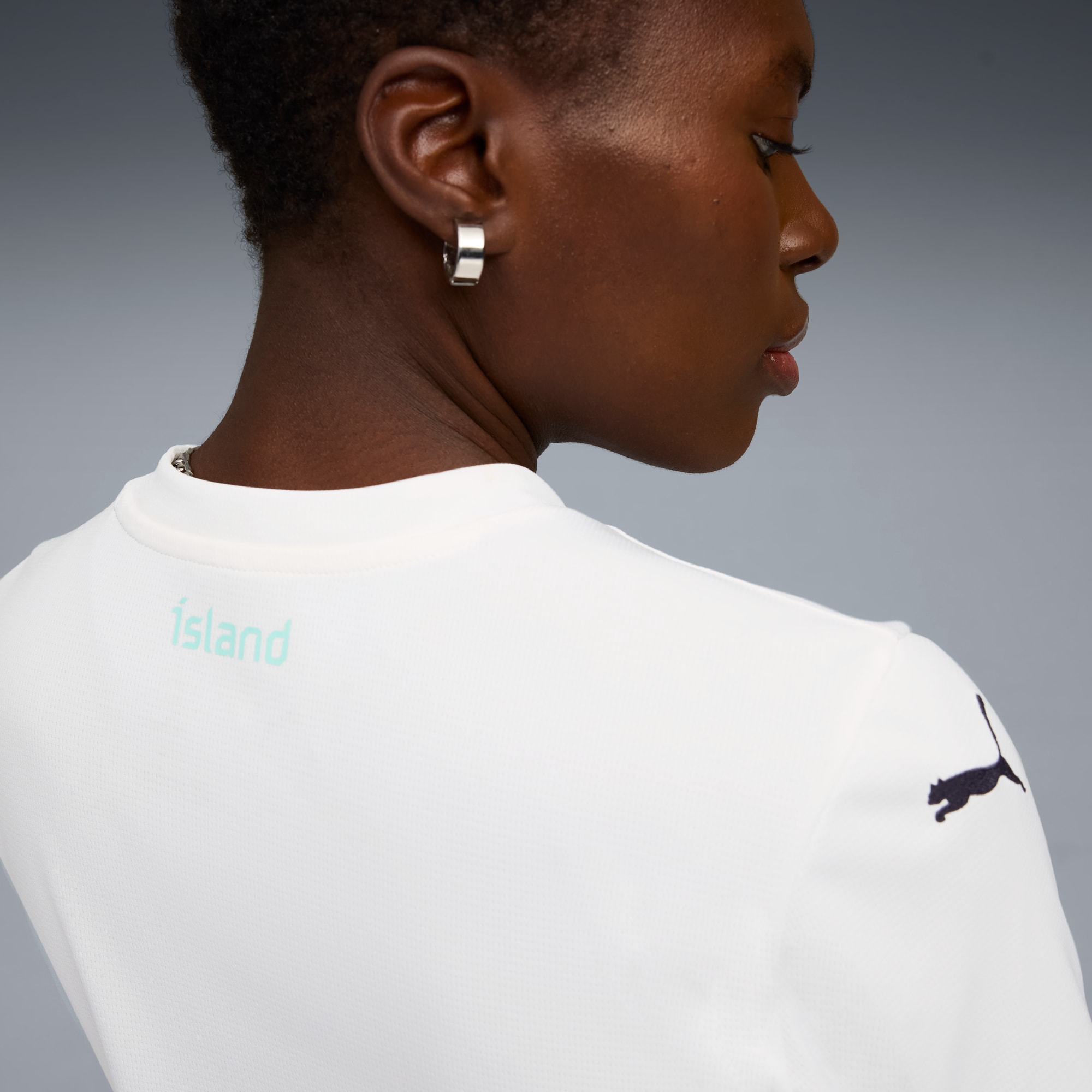 Maglia gara Away Team Islanda 2025 da donna, PUMA White-New Navy, large