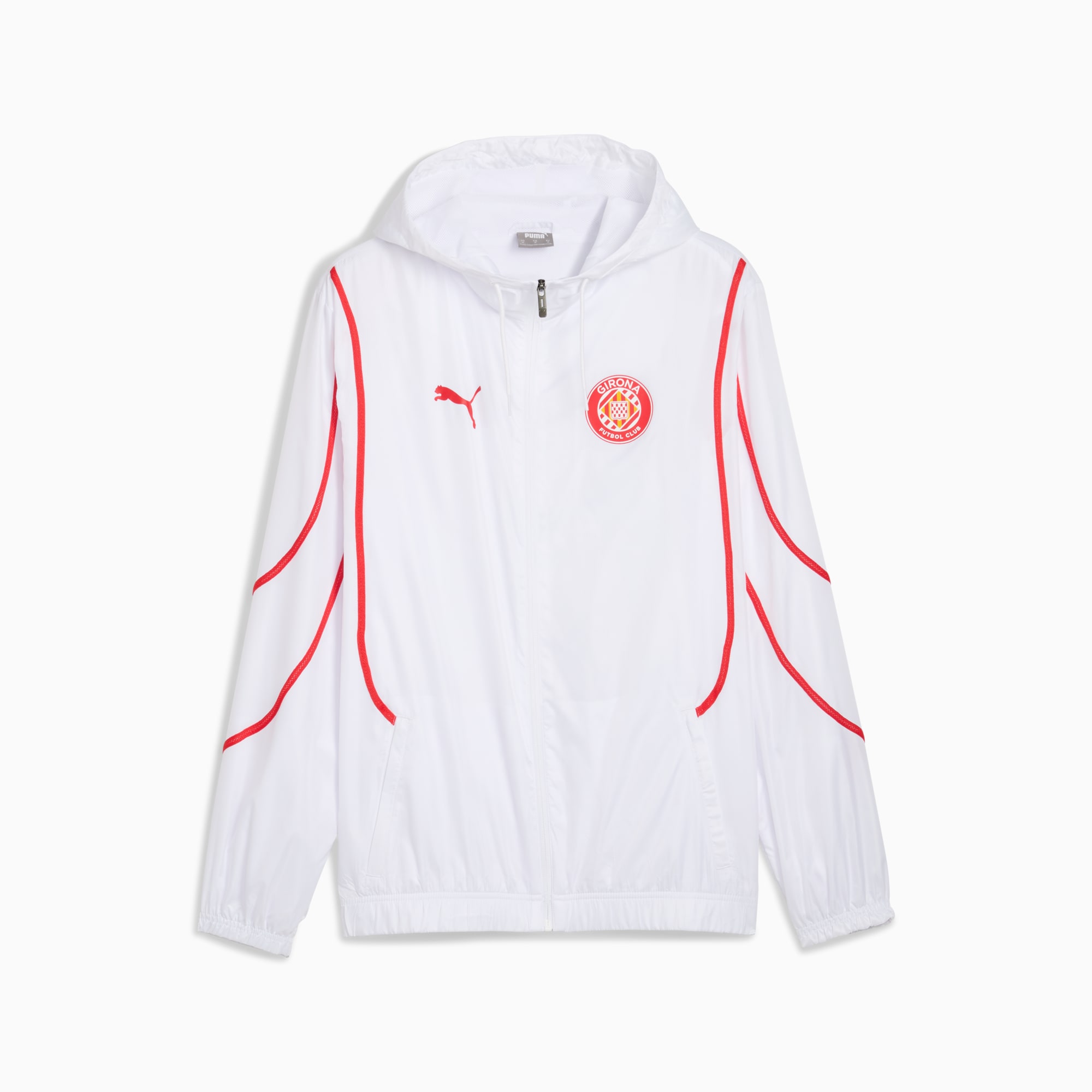 Giacca in tessuto pre-partita Girona FC da uomo, PUMA White-PUMA Red, large