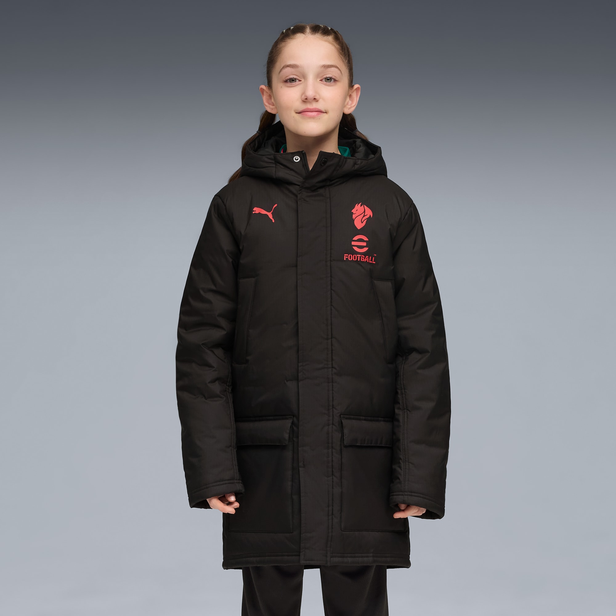 AC Milan Trainings-Winterjacke Teenager, PUMA Black-For All Time Red, large