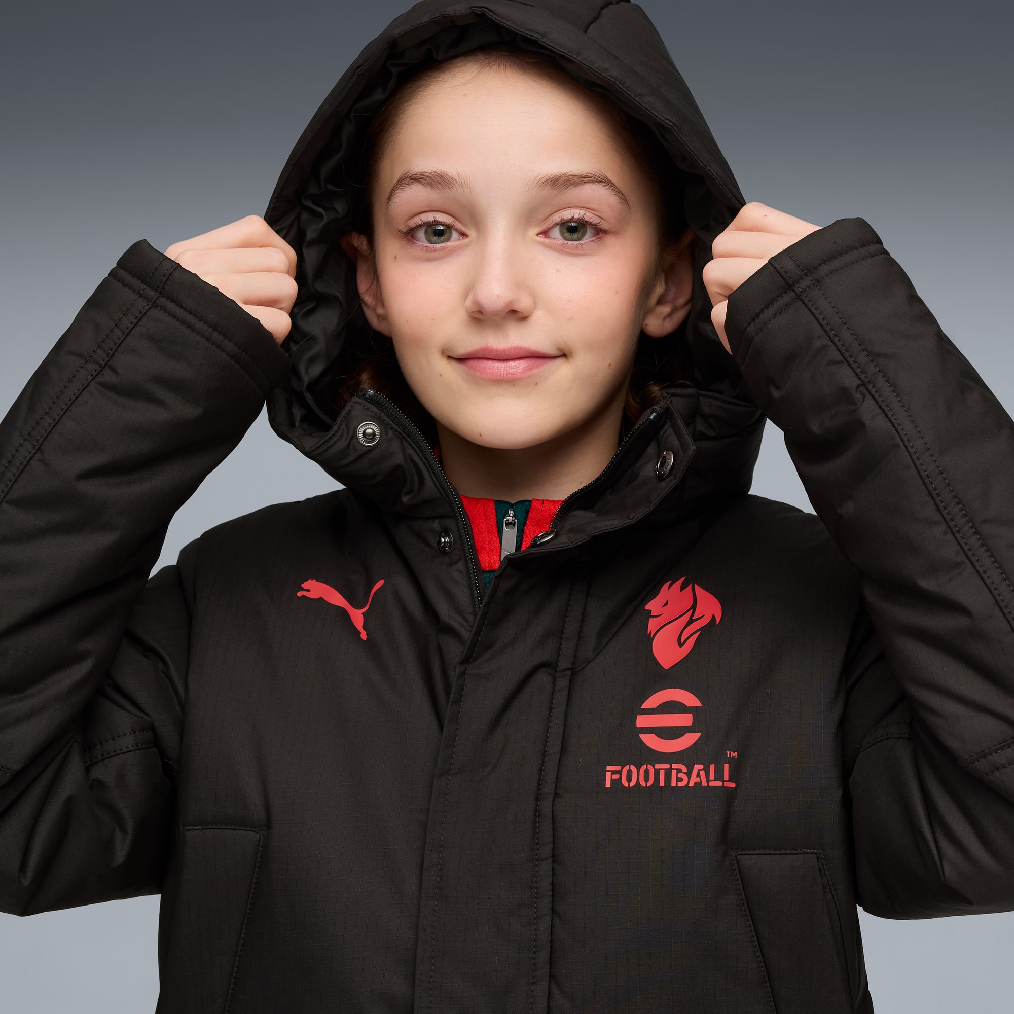 AC Milan Trainings-Winterjacke Teenager, PUMA Black-For All Time Red, large