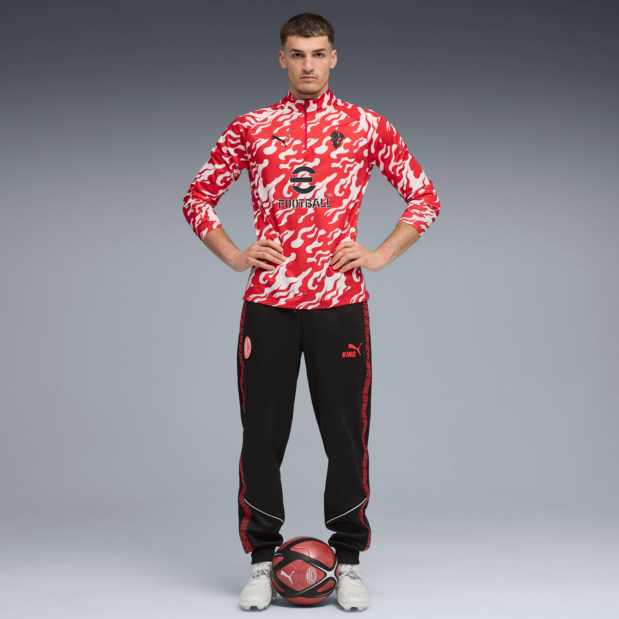 PUMA公式】メンズ 2025-26 ACミラン プレマッチ クォータジップ