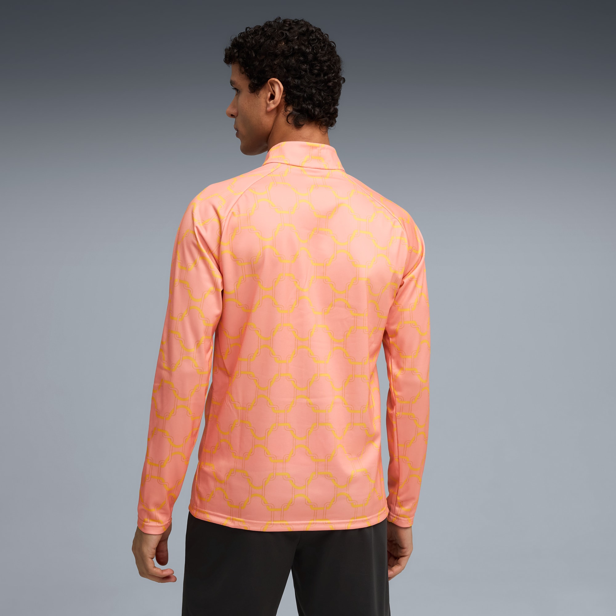 AC Milan Pre-match Quarter-Zip Top Men, Pink Fruit-Sunny Yellow, large