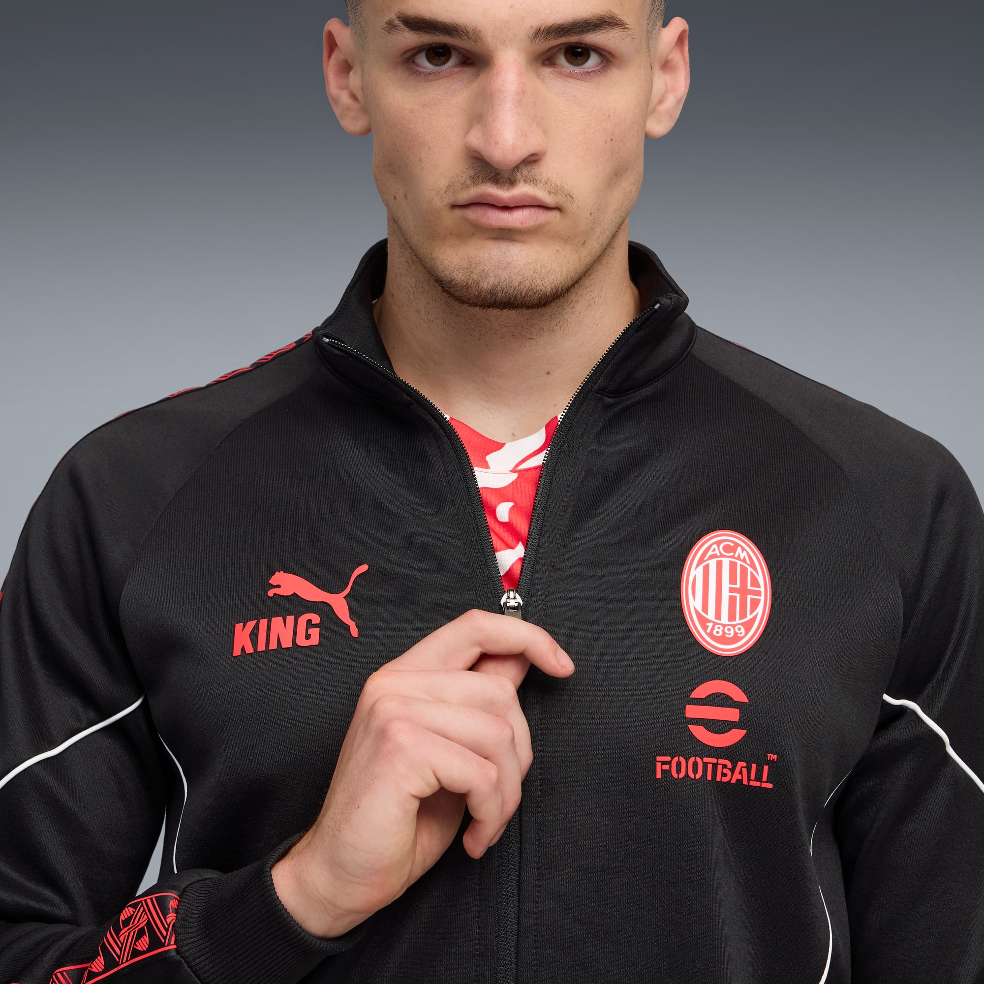 AC Milan KING Anthem Jacket Men, PUMA Black-For All Time Red, large