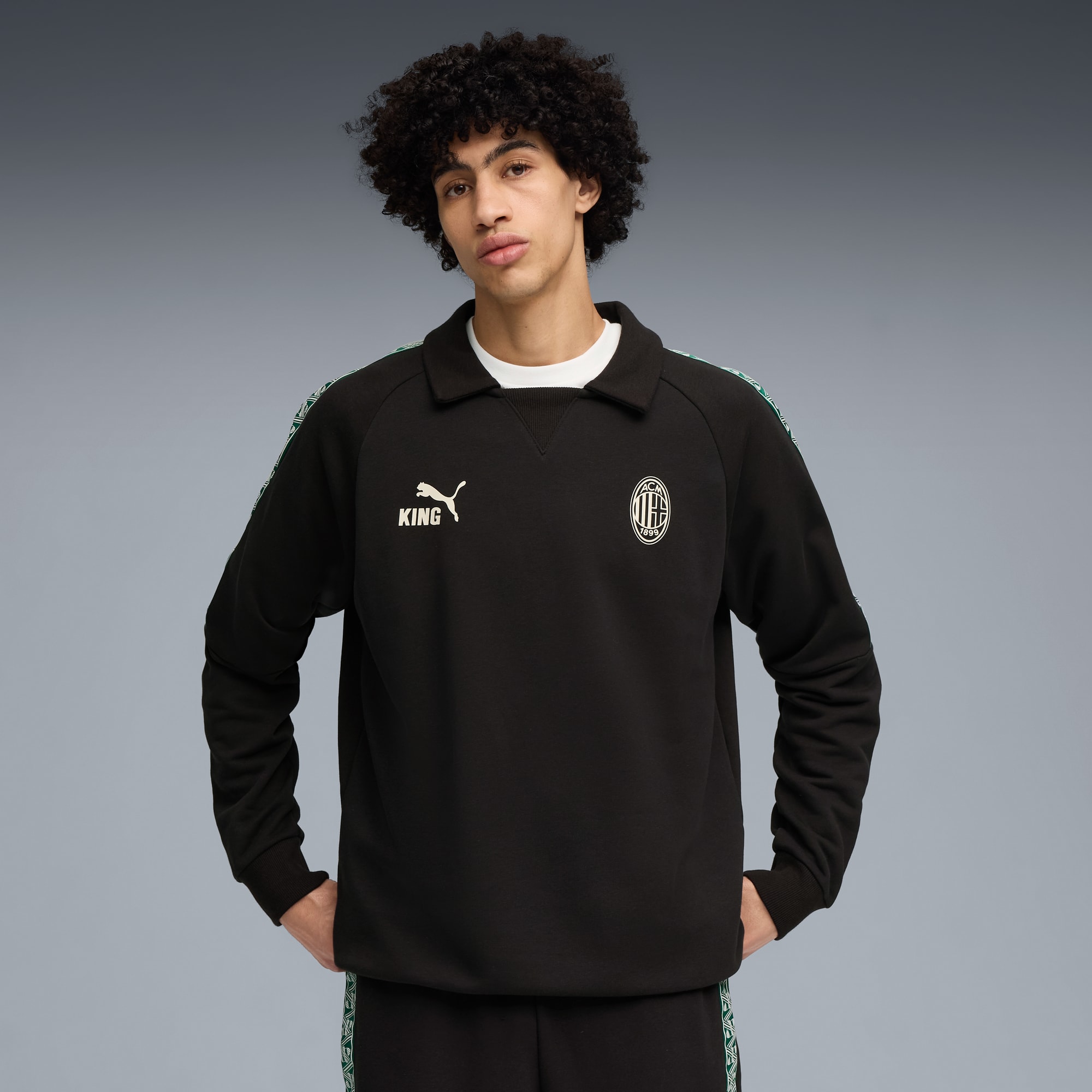AC Milan KING Drill Top Men, PUMA Black-Alpine Snow, large