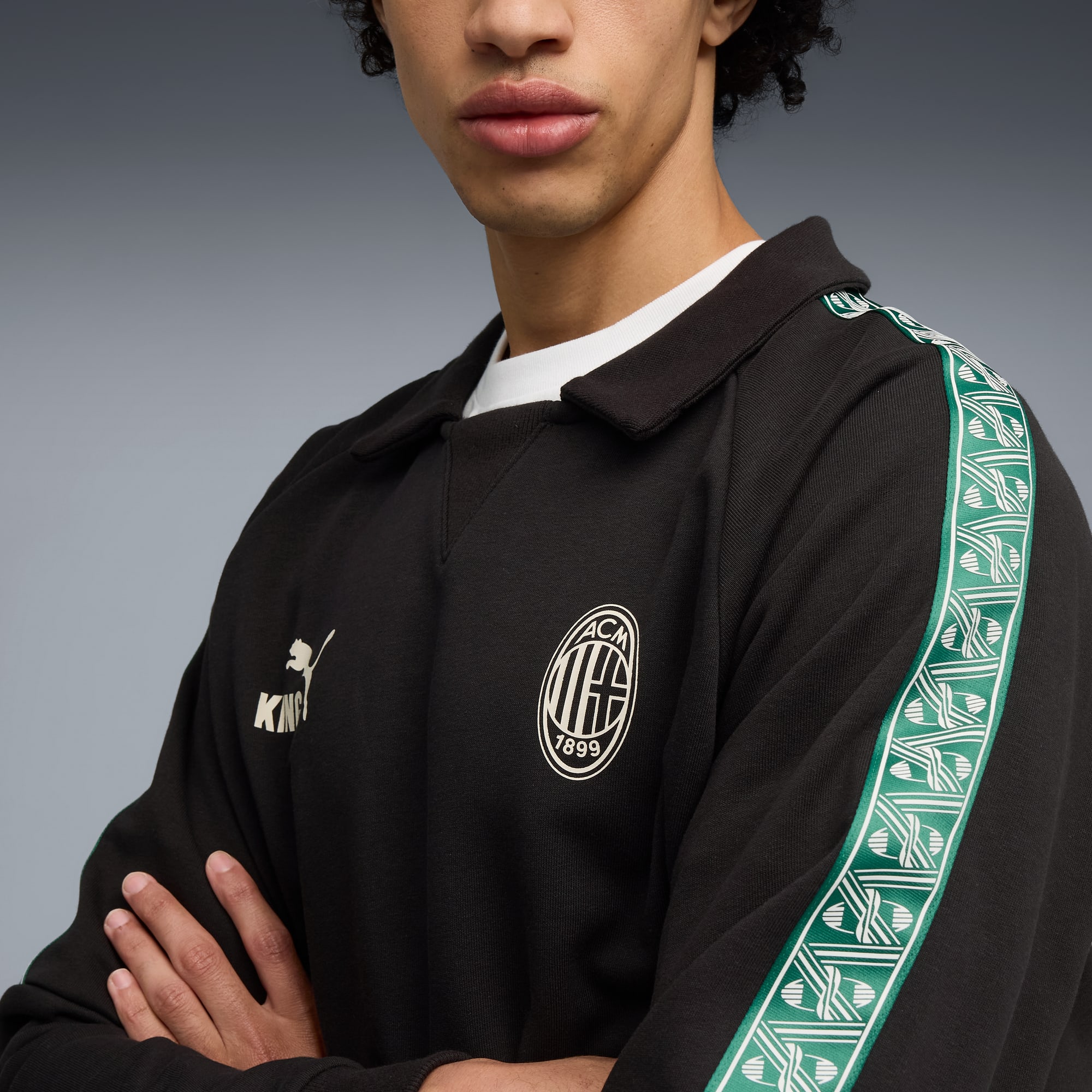 AC Milan KING Drill Top Men, PUMA Black-Alpine Snow, large