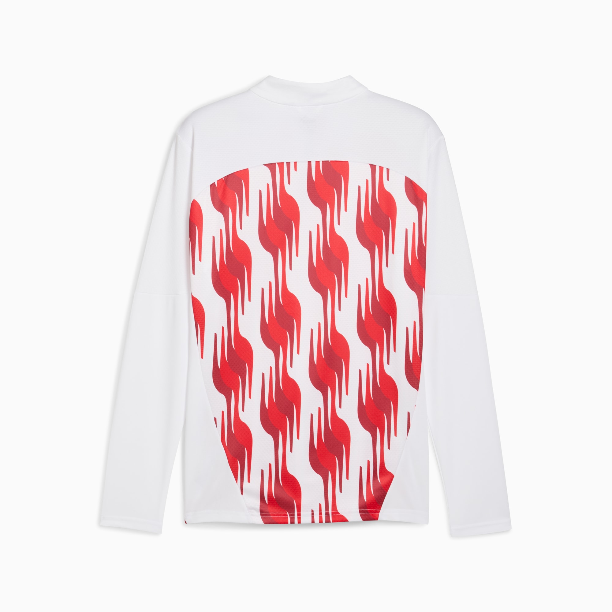 Męska bluza przedmeczowa z zamkiem 1/4 Girona FC, PUMA White-PUMA Red, large