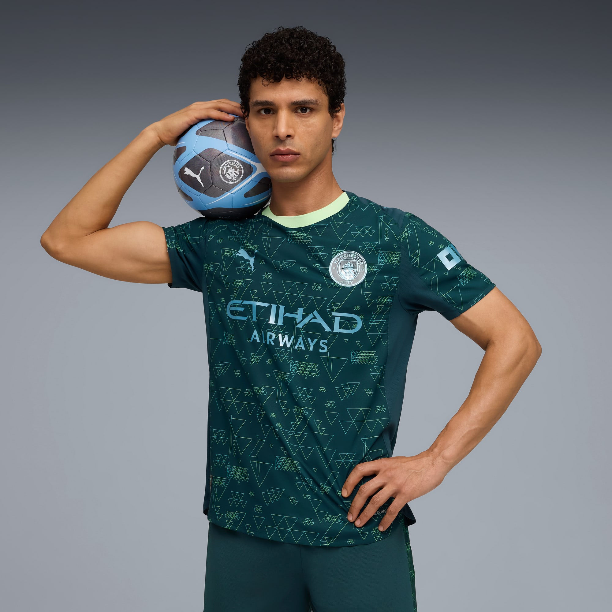 Maglia gara Fourth Manchester City Authentic 25/26 da uomo, Green Terrain, large