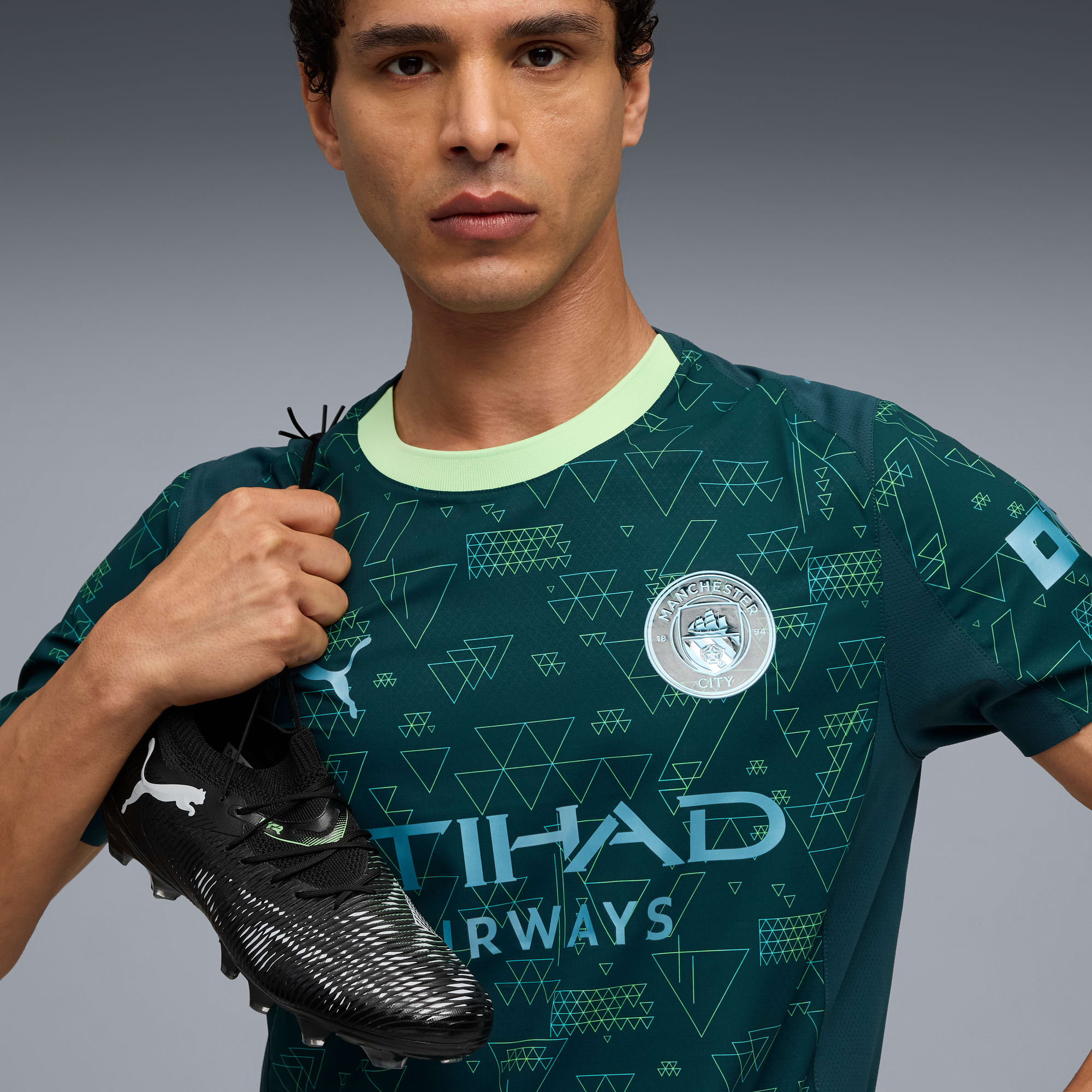 Maglia gara Fourth Manchester City Authentic 25/26 da uomo, Green Terrain, large