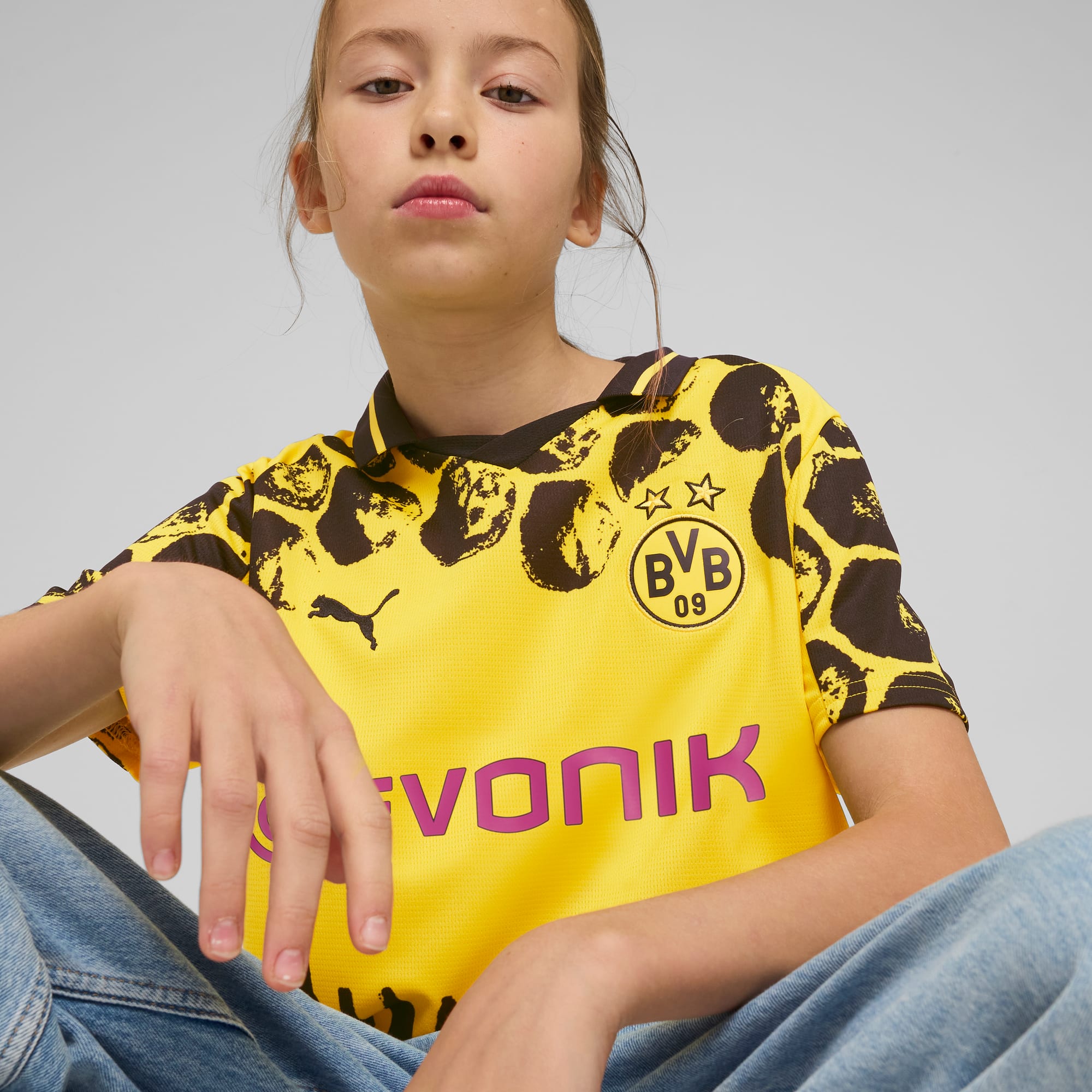 KIDSUPER x BORUSSIA DORTMUND Jersey Youth, Faster Yellow-PUMA Black, large