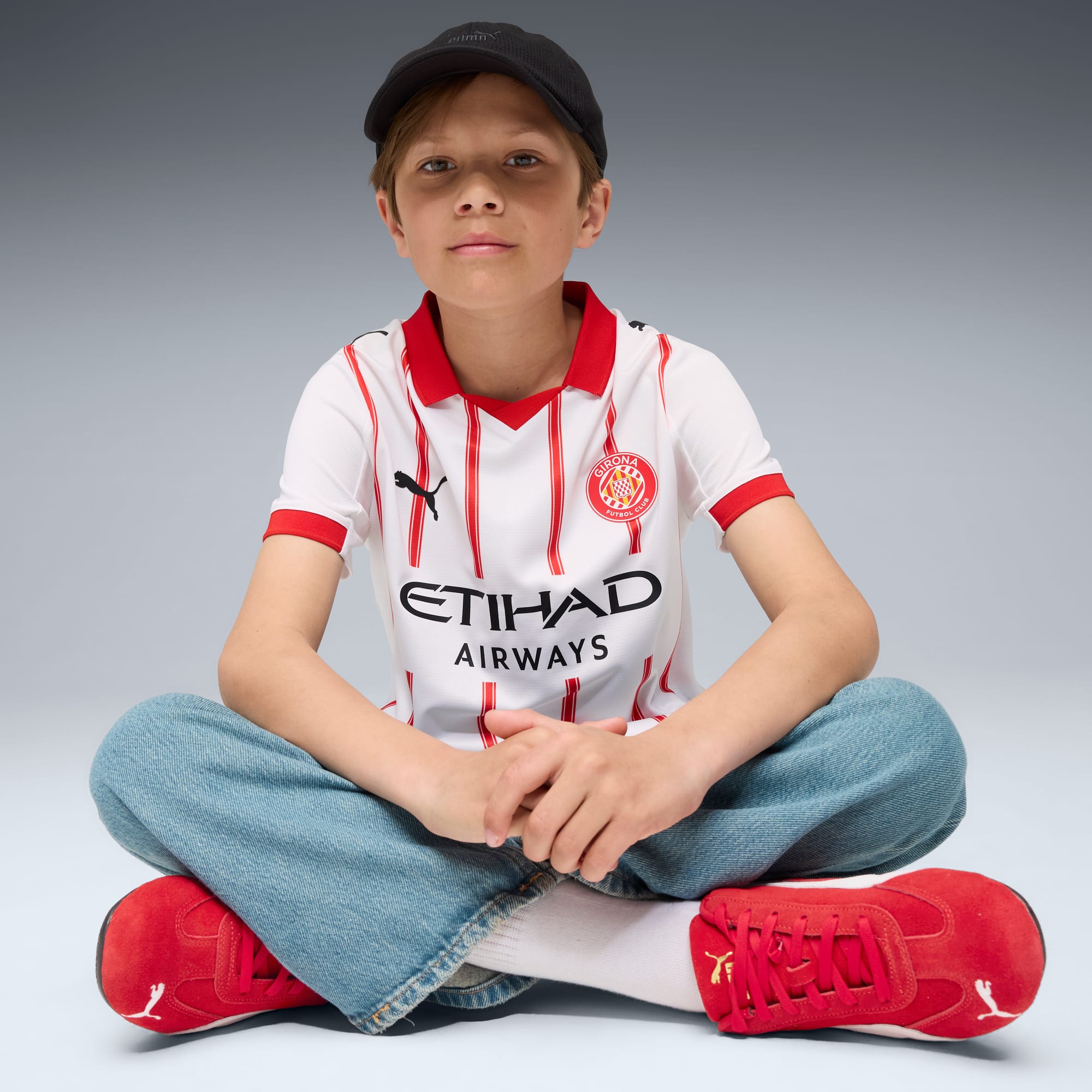 Girona FC 25/26 Home Jersey Youth, PUMA White-PUMA Red, large