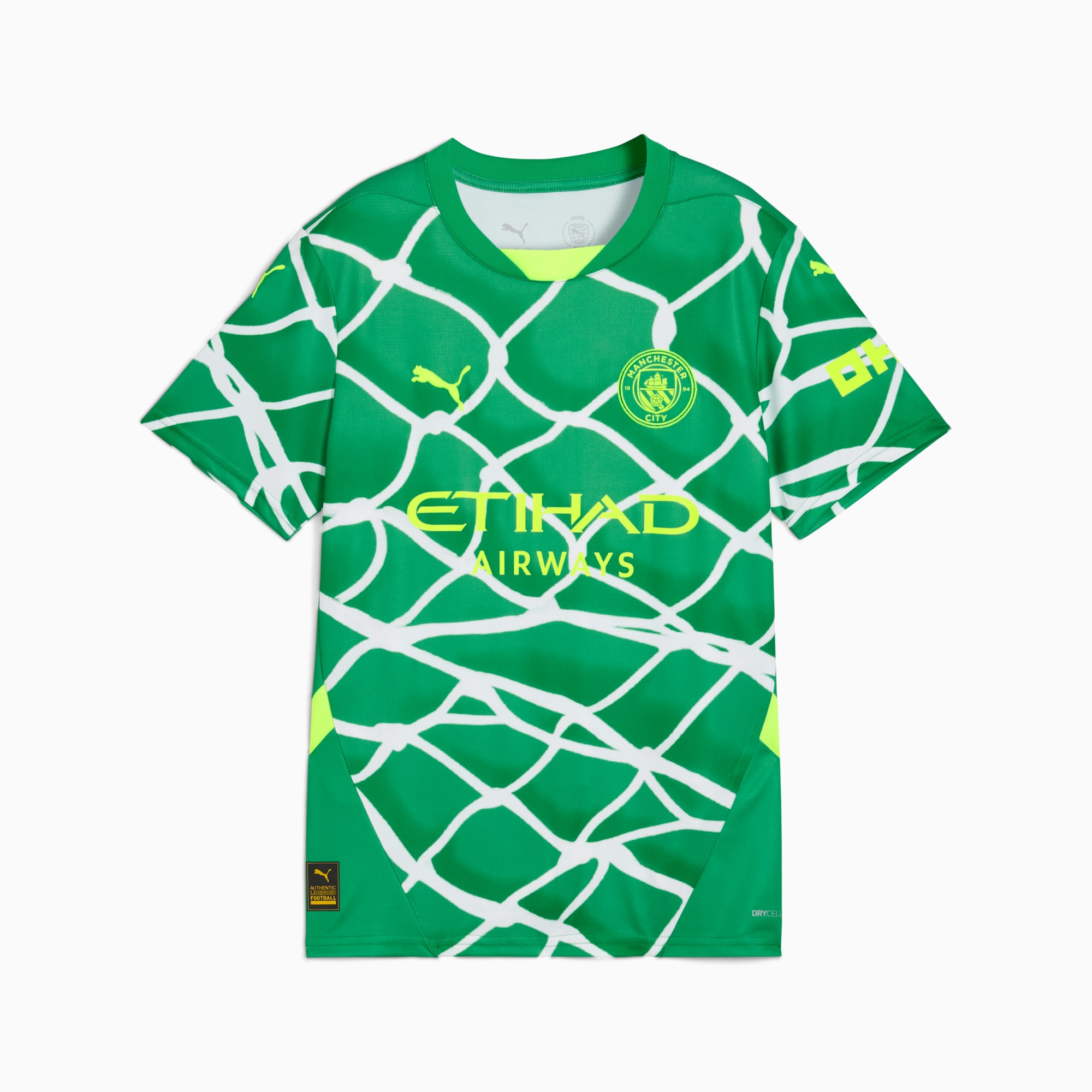 Manchester City 24/25 Goalkeeper Jersey Youth, Grassy Green-Yellow Alert, large