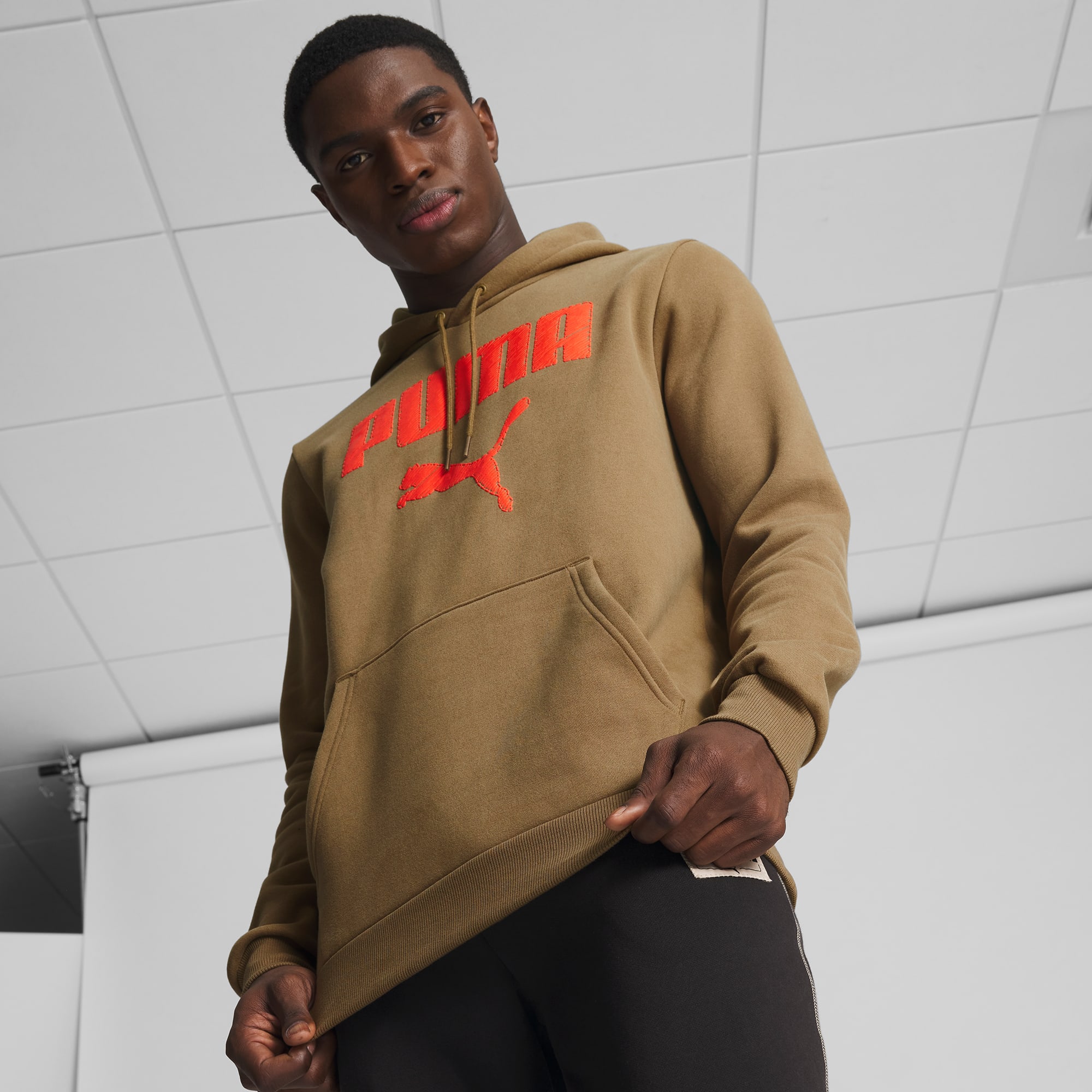 Faux Embroidered Men s Hoodie
