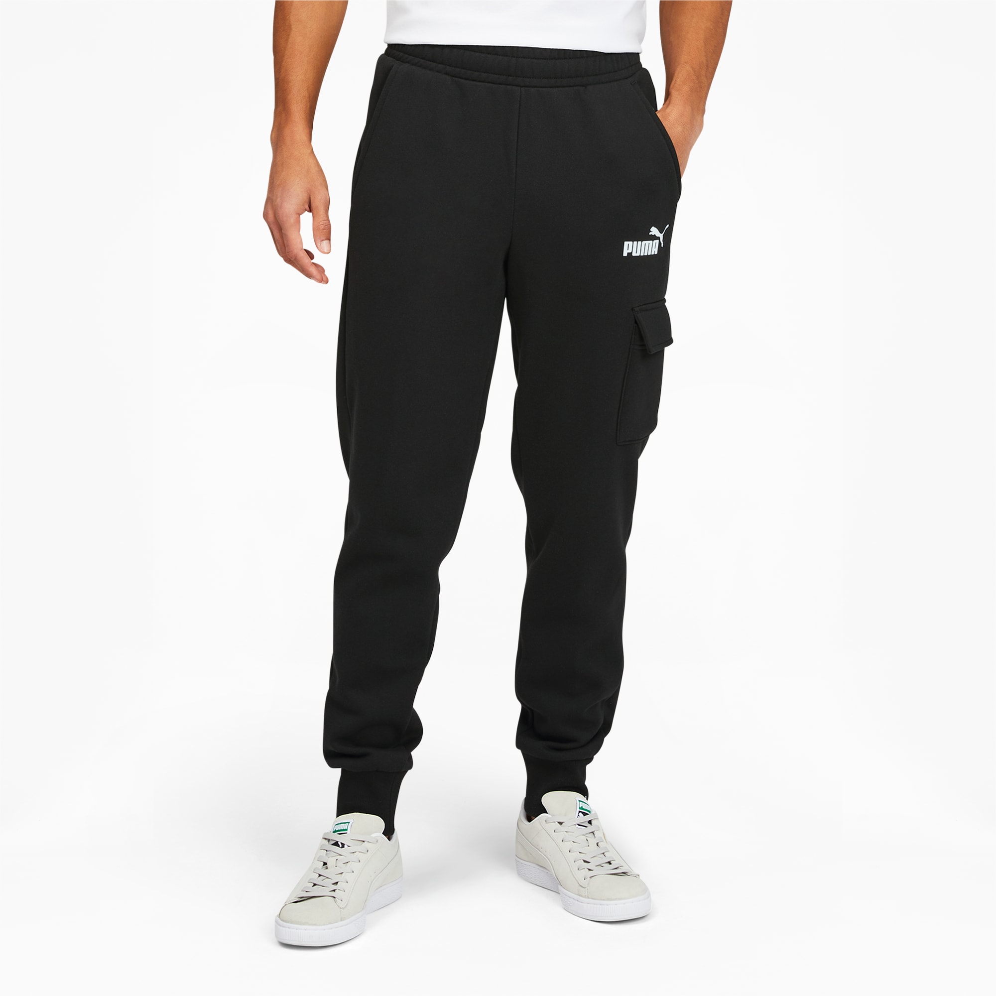 Nike Essentials Fleece cuffed cargo sweatpants in gray heather - gray