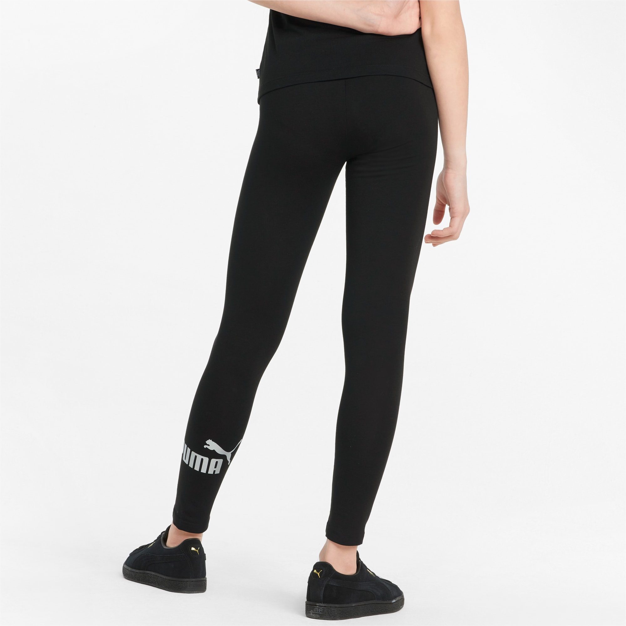  PUMA Girls' Core Logo Legging, Black, S: Clothing