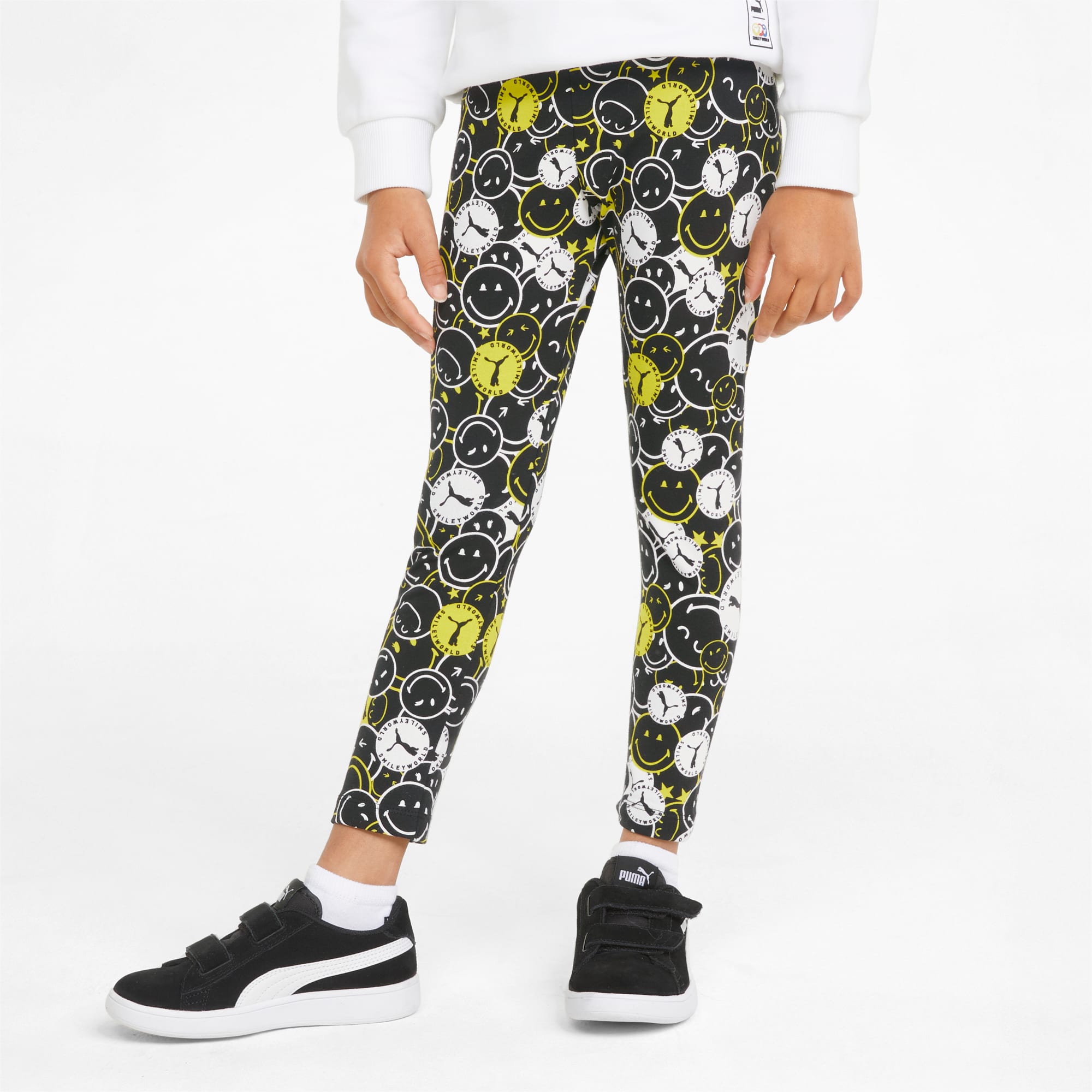 PUMA x SMILEYWORLD Printed Kids\' Leggings | PUMA | Stretchhosen