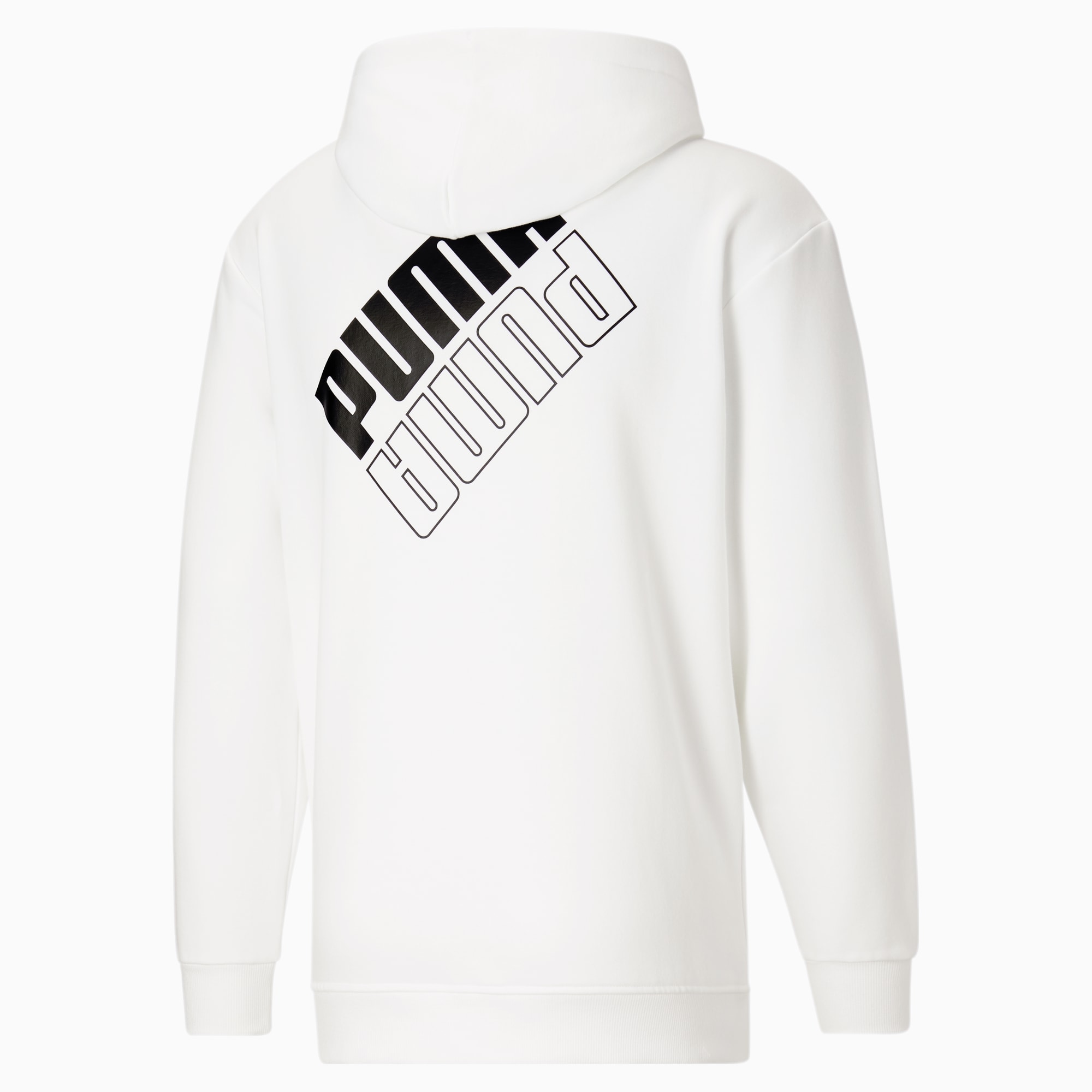 Mens white puma hoodie sales