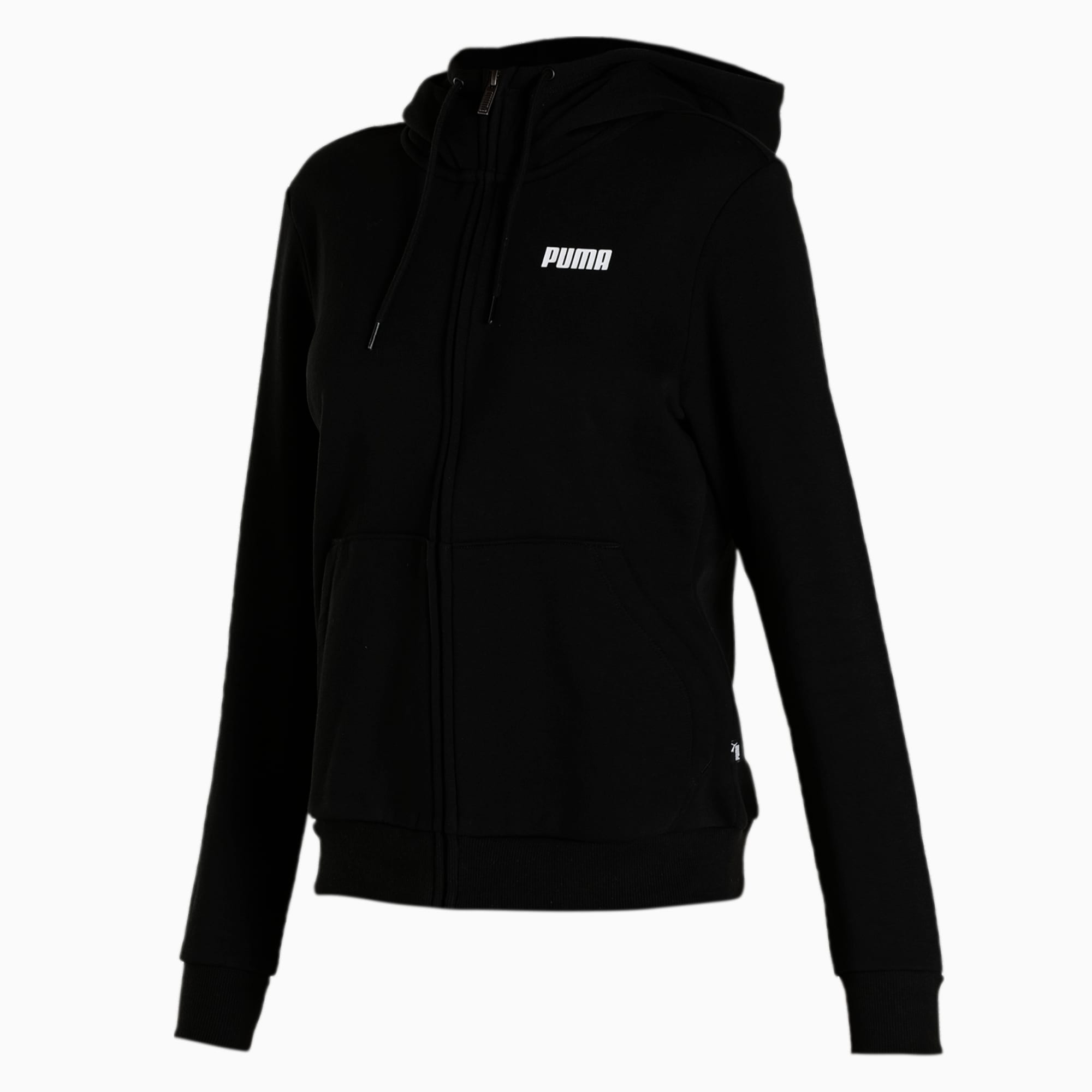 Felpa con cappuccio e zip integrale Essentials lunga da donna