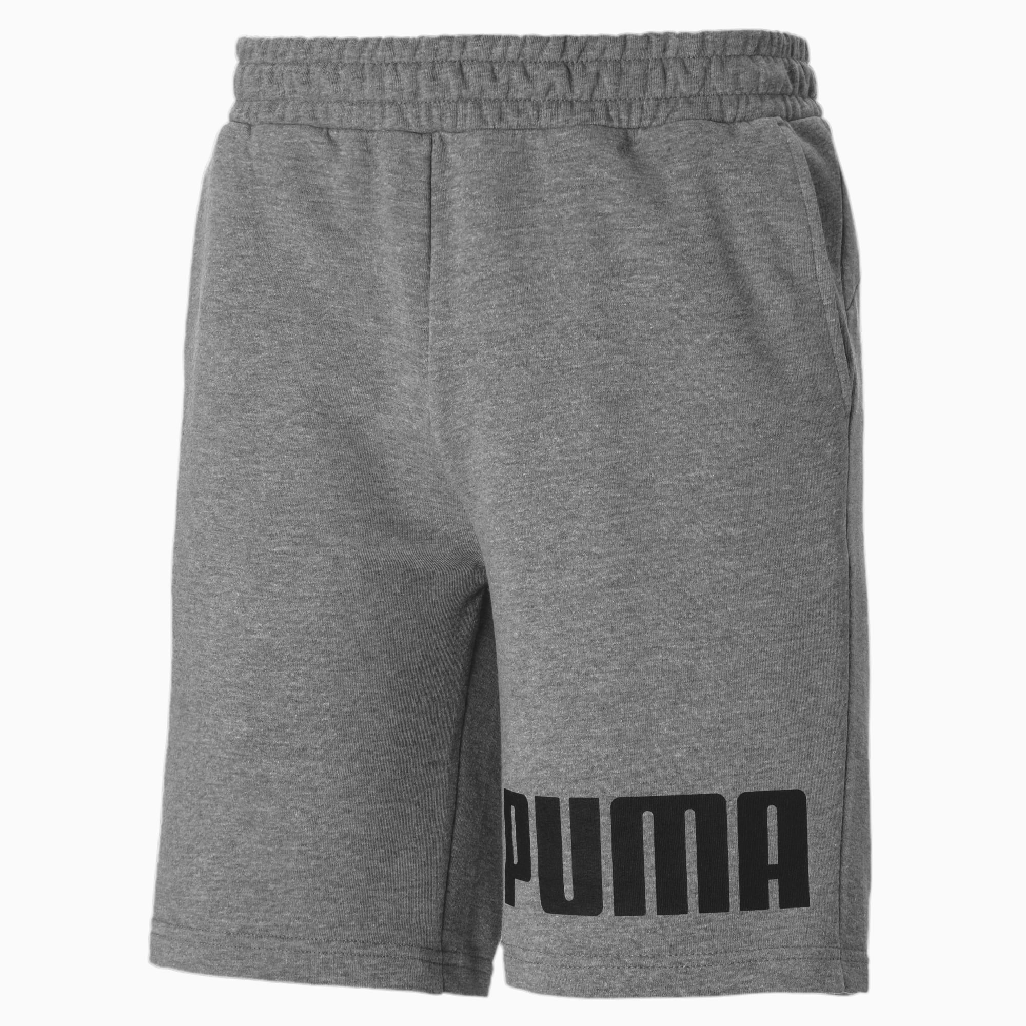 Branded Terry Men S Sweat Shorts Medium Gray Heather Black Puma Mens Styles Puma Hungary