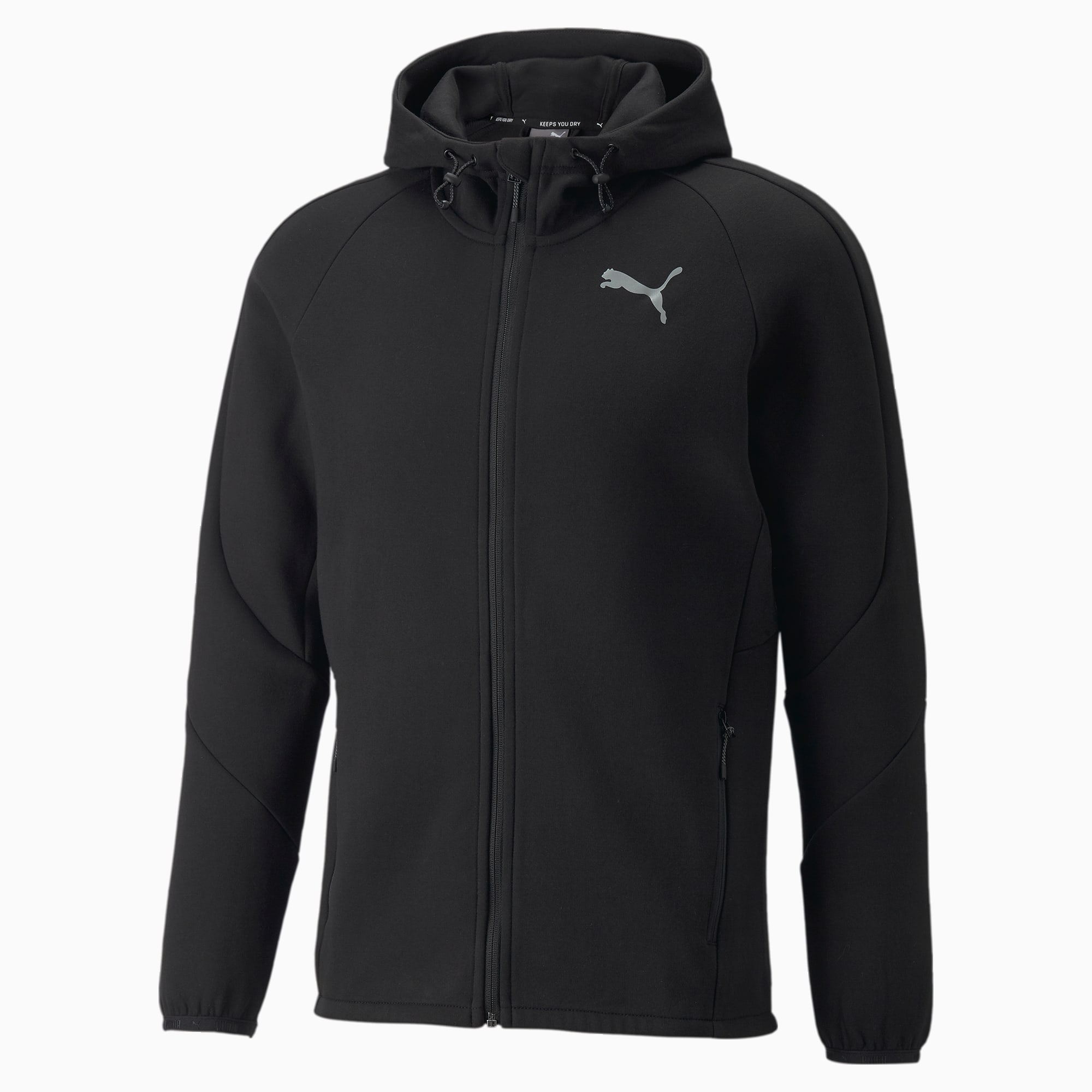 Black puma zip up hoodie discount