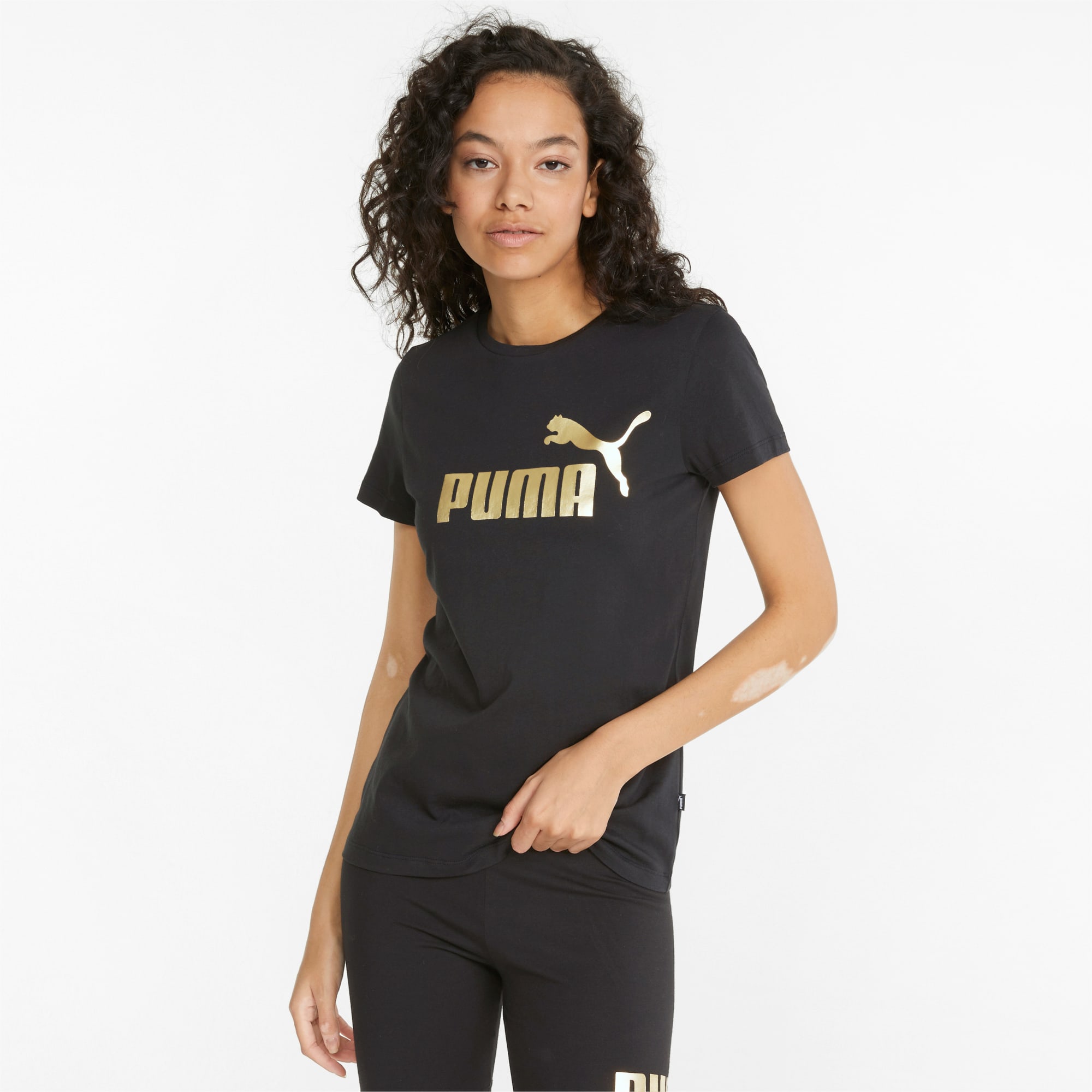 Essentials+ Metallic T-Shirt | | PUMA Damen Logo