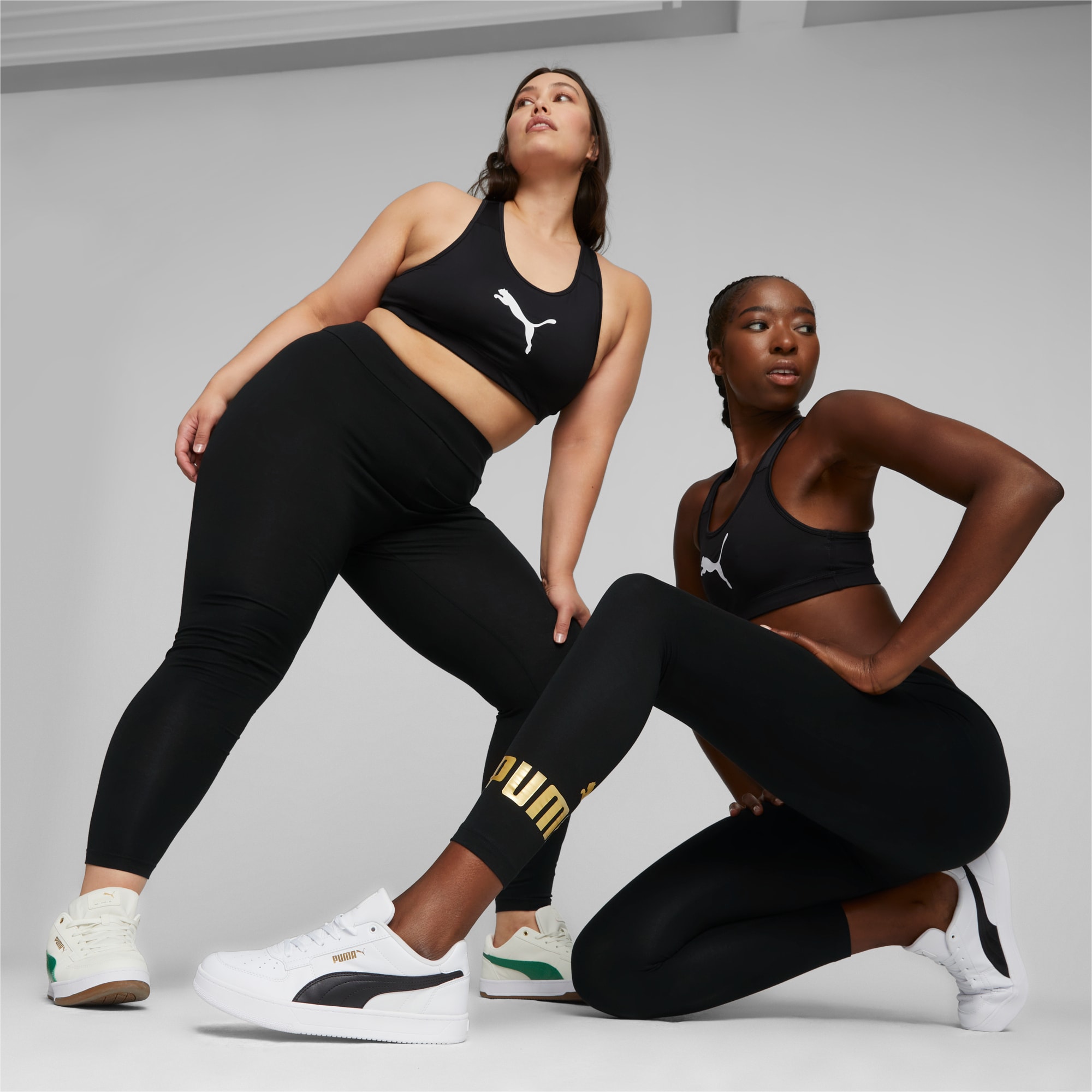 PUMA WOMEN'S ESSENTIAL LOGO LEGGINGS BLACK/GOLD – National Sports