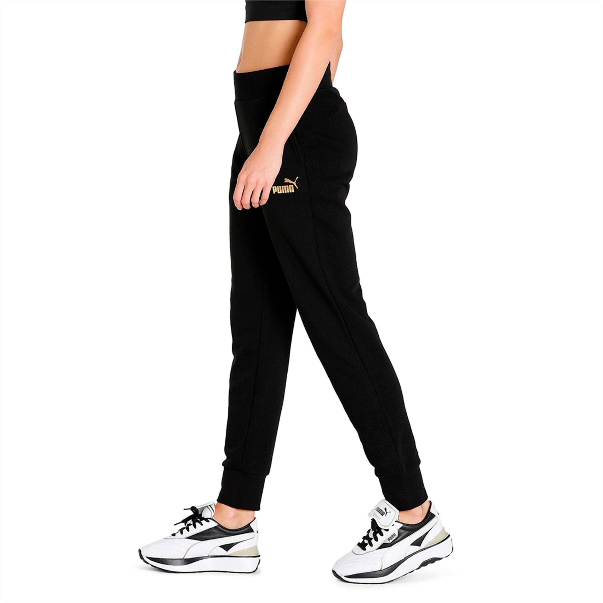 Essentials+ Metallic Pants Women, Puma Black, large-SEA