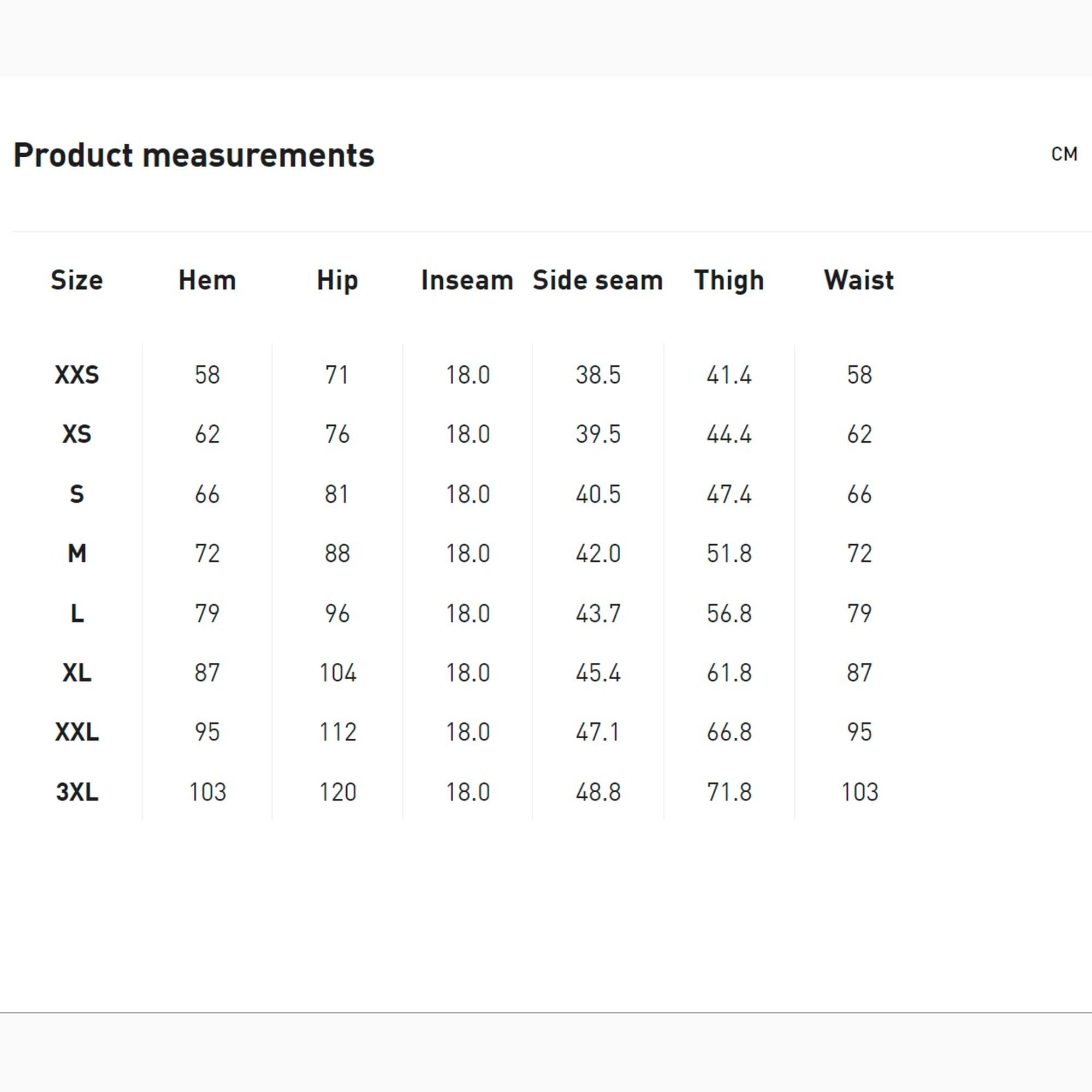 Puma fleece pants size chart on sale